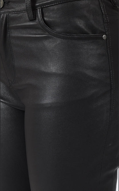 Pantalon Cuir Femme Rose garden, modèle Jiny 102086 de couleur noir