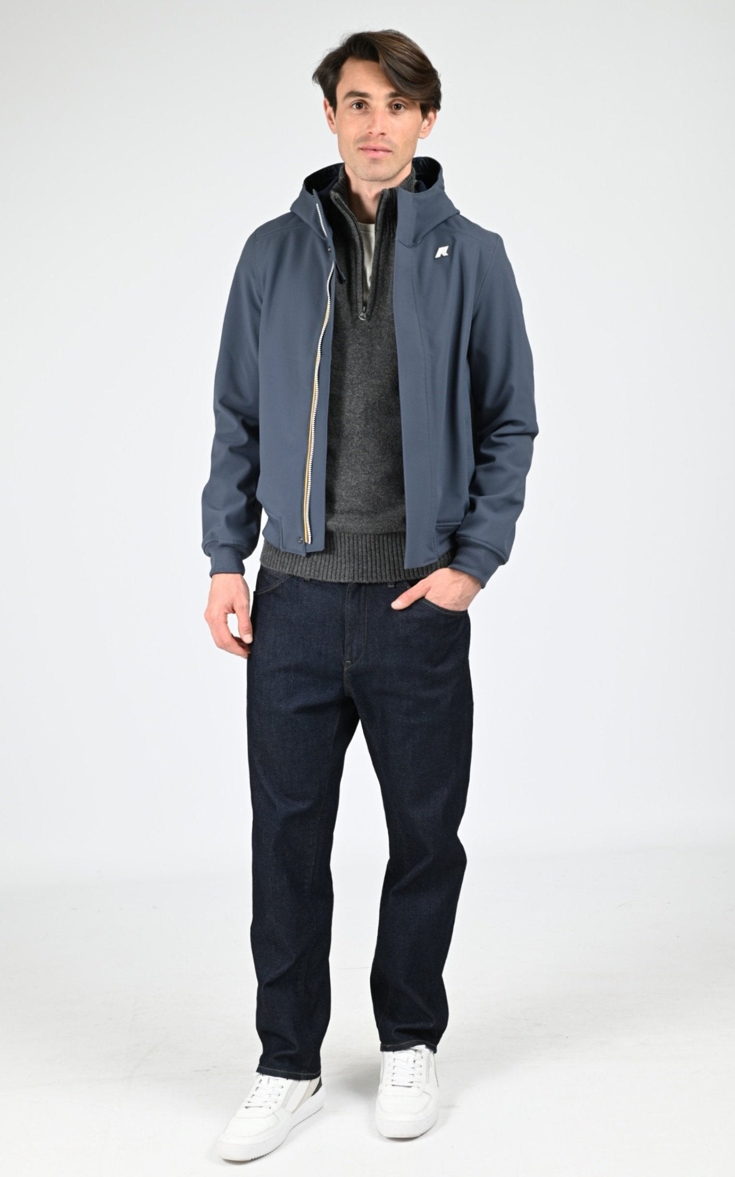 Blouson Textile Homme K-Way, modèle Joachim bonded k3135kw de couleur blue airforce b2h 2