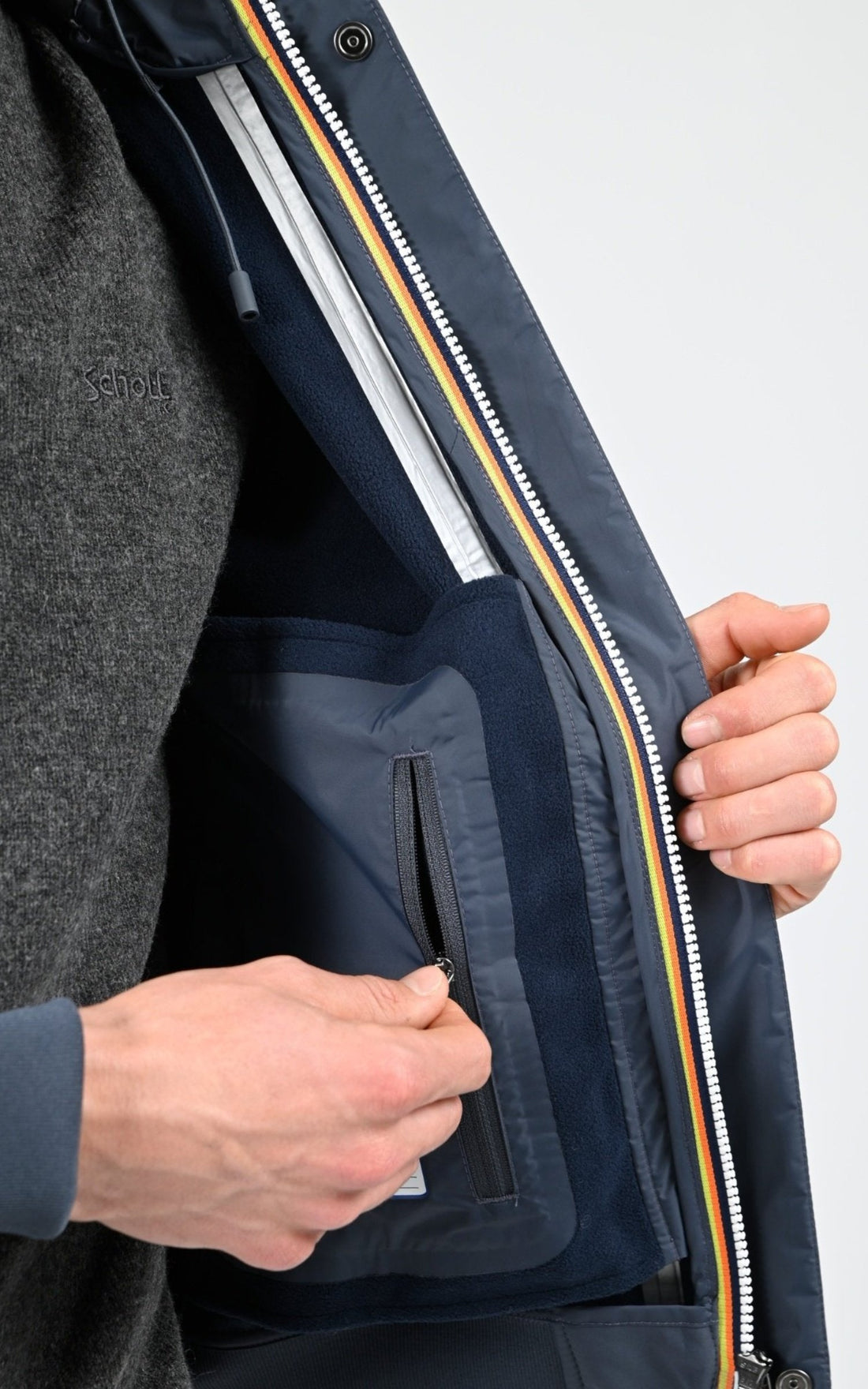 Blouson Textile Homme K-Way, modèle Joachim bonded k3135kw de couleur blue airforce b2h