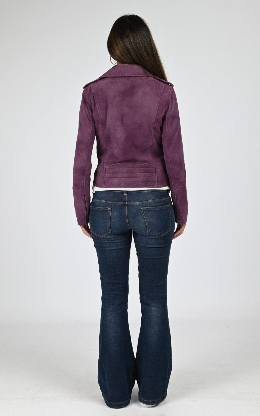 Blouson Cuir Femme Oakwood, modèle Joella 65043 de couleur plum 541