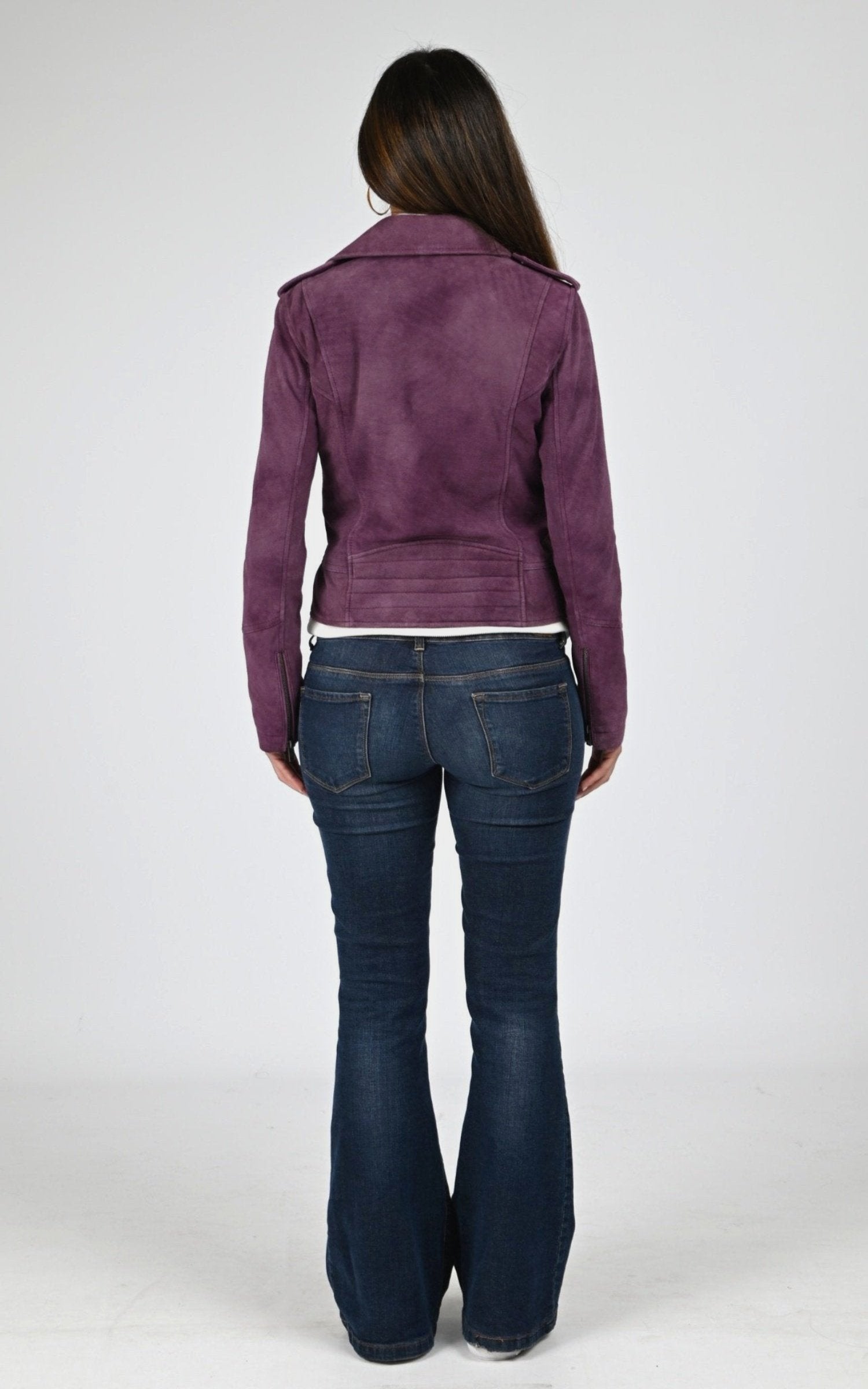 Blouson Cuir Femme Oakwood, modèle Joella 65043 de couleur plum 541 4