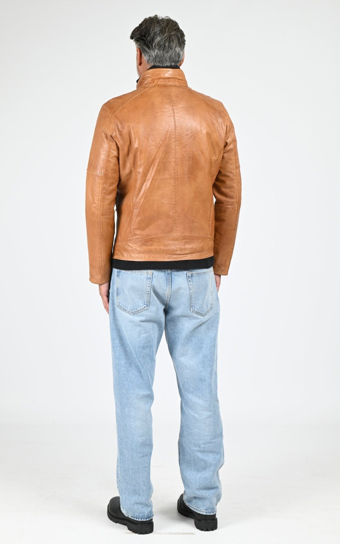 Blouse Cuir Homme Levinsky Leather, modèle John de couleur tobacco