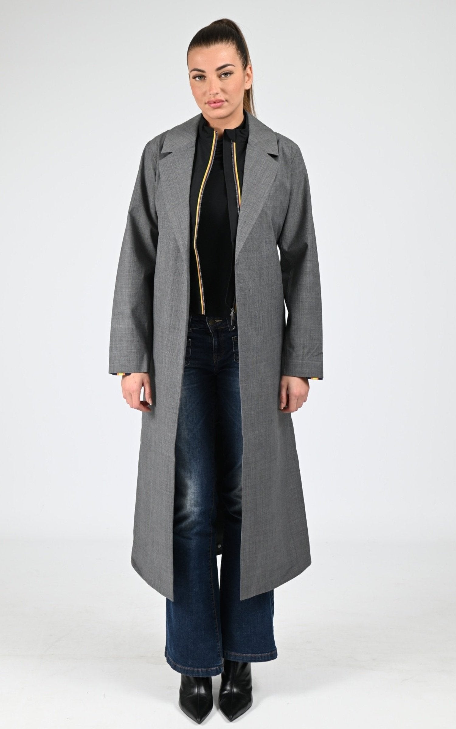 Trench Textile Femme K-Way, modèle Jorance k21476w de couleur grey bb5