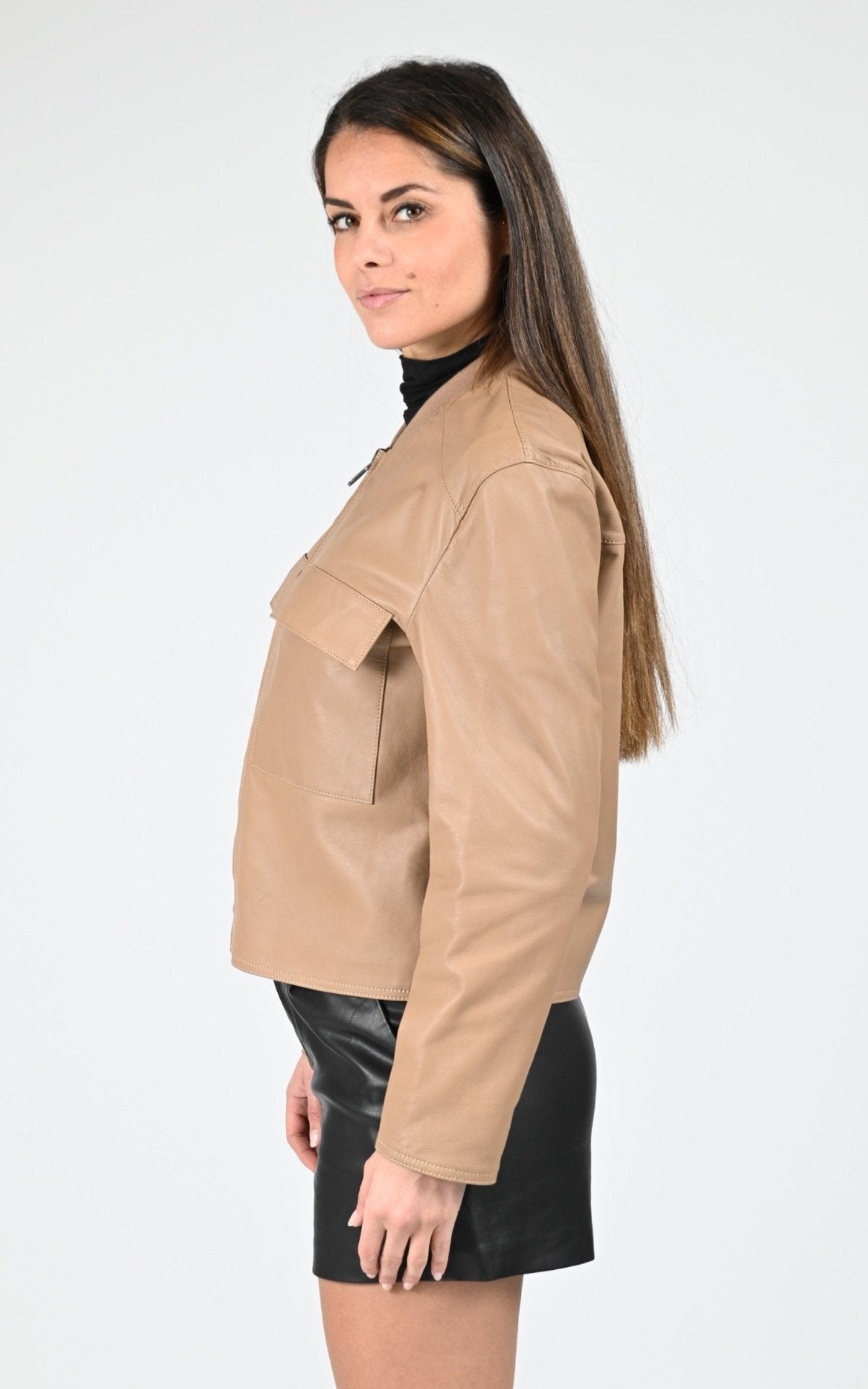 Blouson Cuir Femme Cuirco, modèle Julia 65231 de couleur bicolor 9 621 3