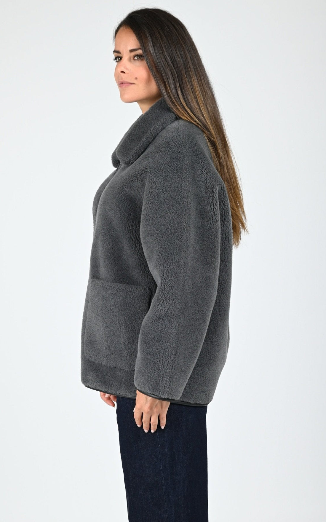 Veste fausse fourrure Juliette gris