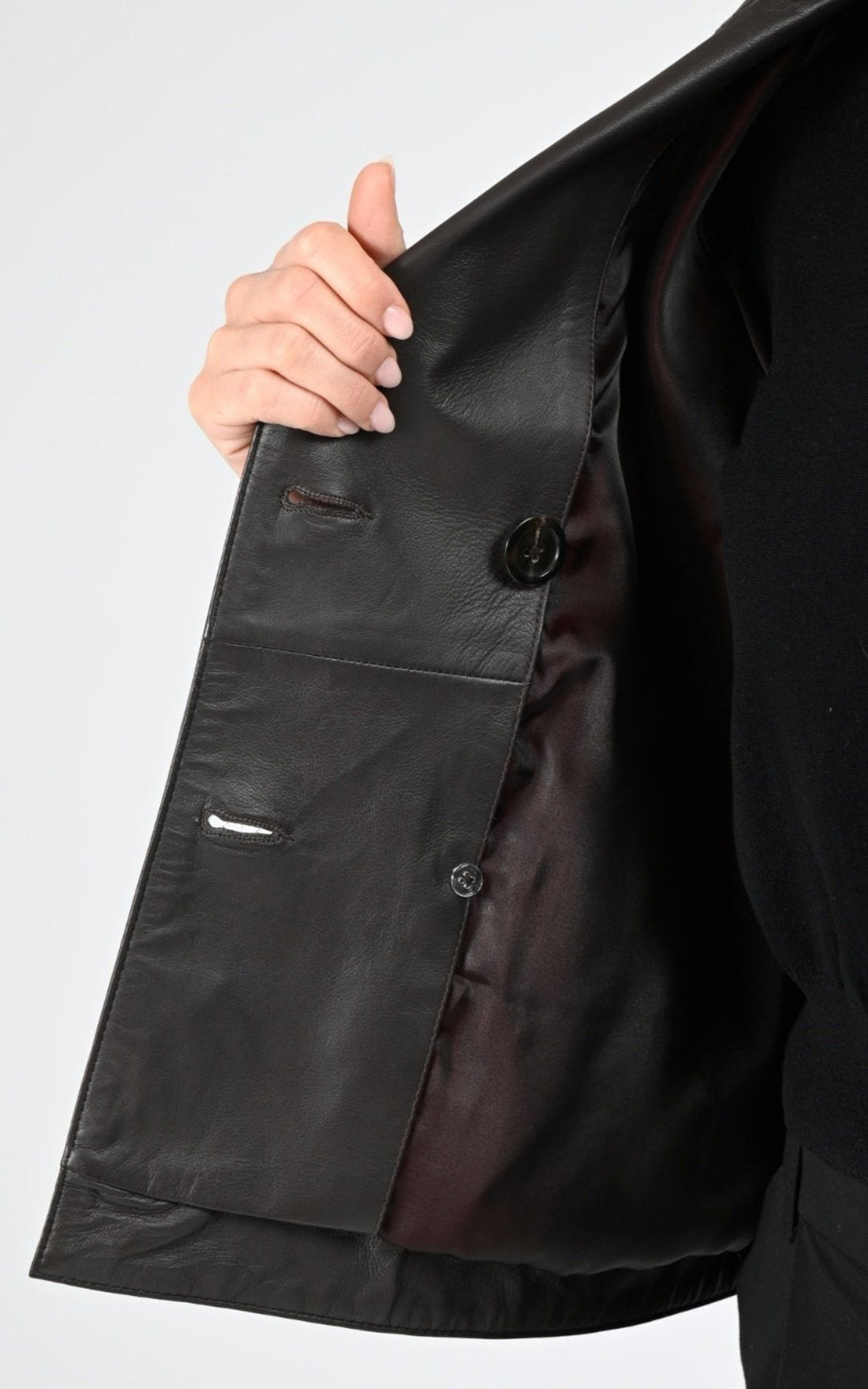 Veste Cuir Femme Oakwood, modèle Kassie 65101 de couleur dark brown 504