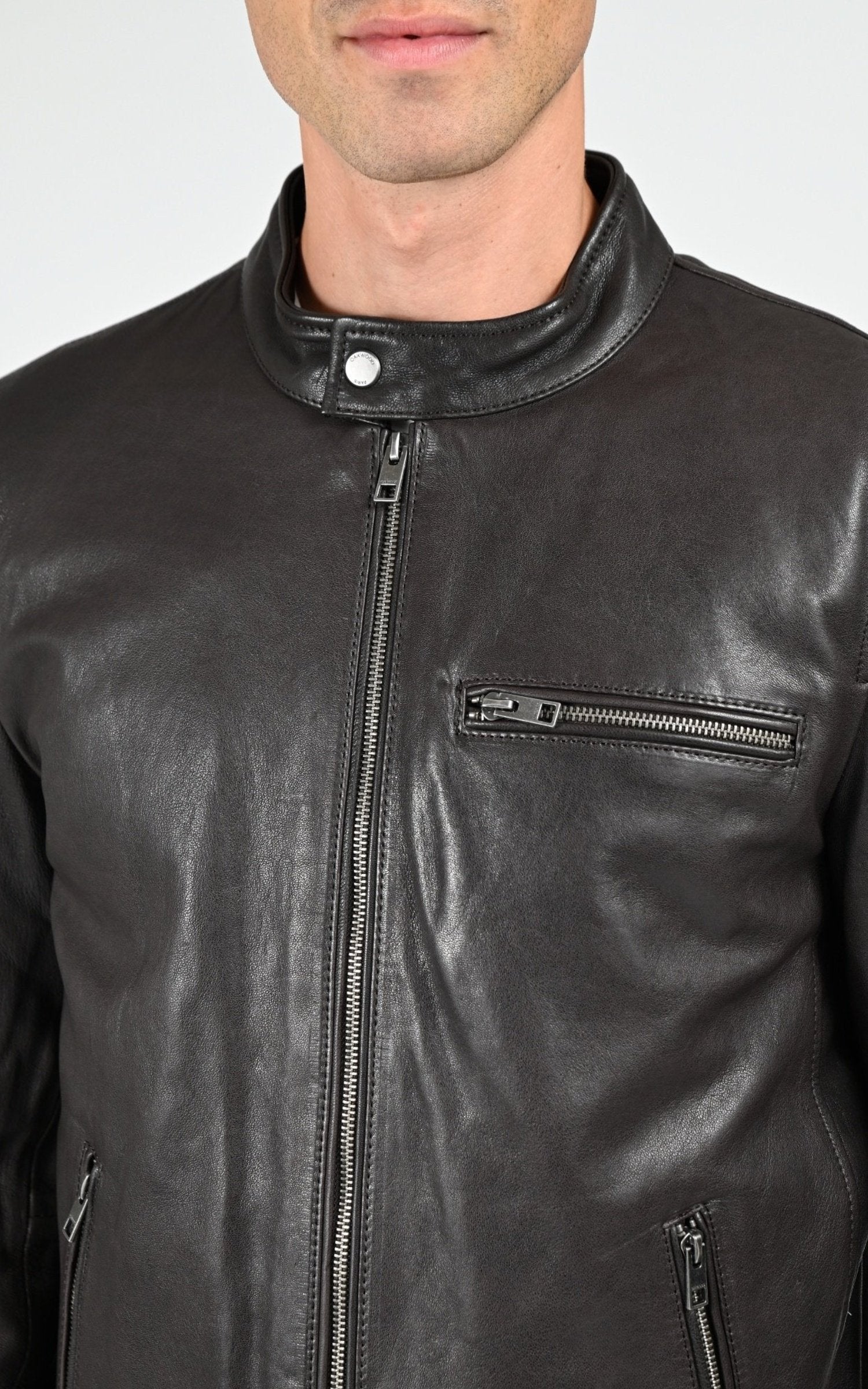 Blouson Cuir Homme Oakwood, modèle Kevin 65086 de couleur dark brown 504 5