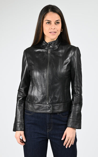 Oakwood black Kiss lambskin leather jacket - La Canadienne