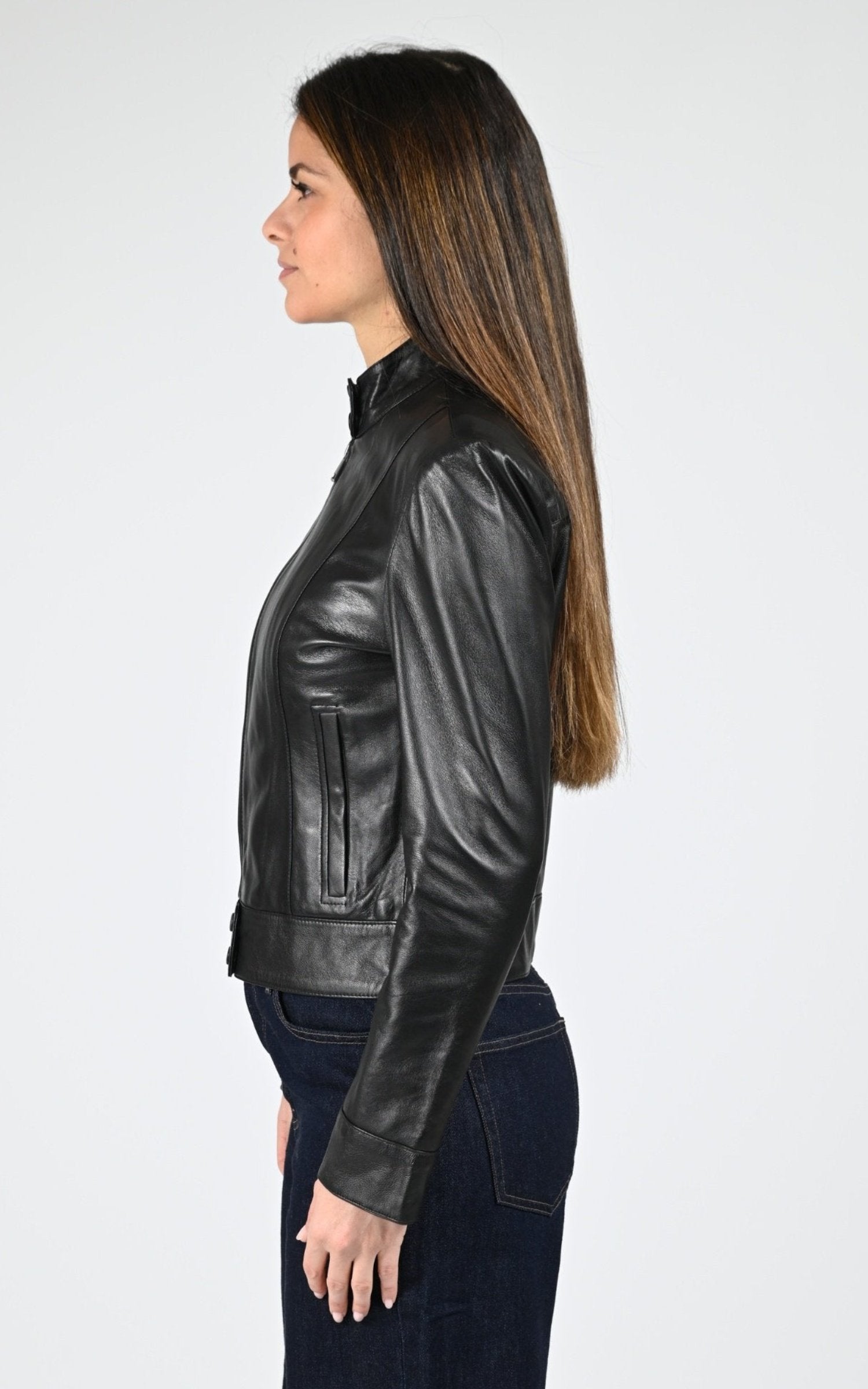 Blouson Cuir Femme Cuirco, modèle Kiss 65222 de couleur noir  501 3