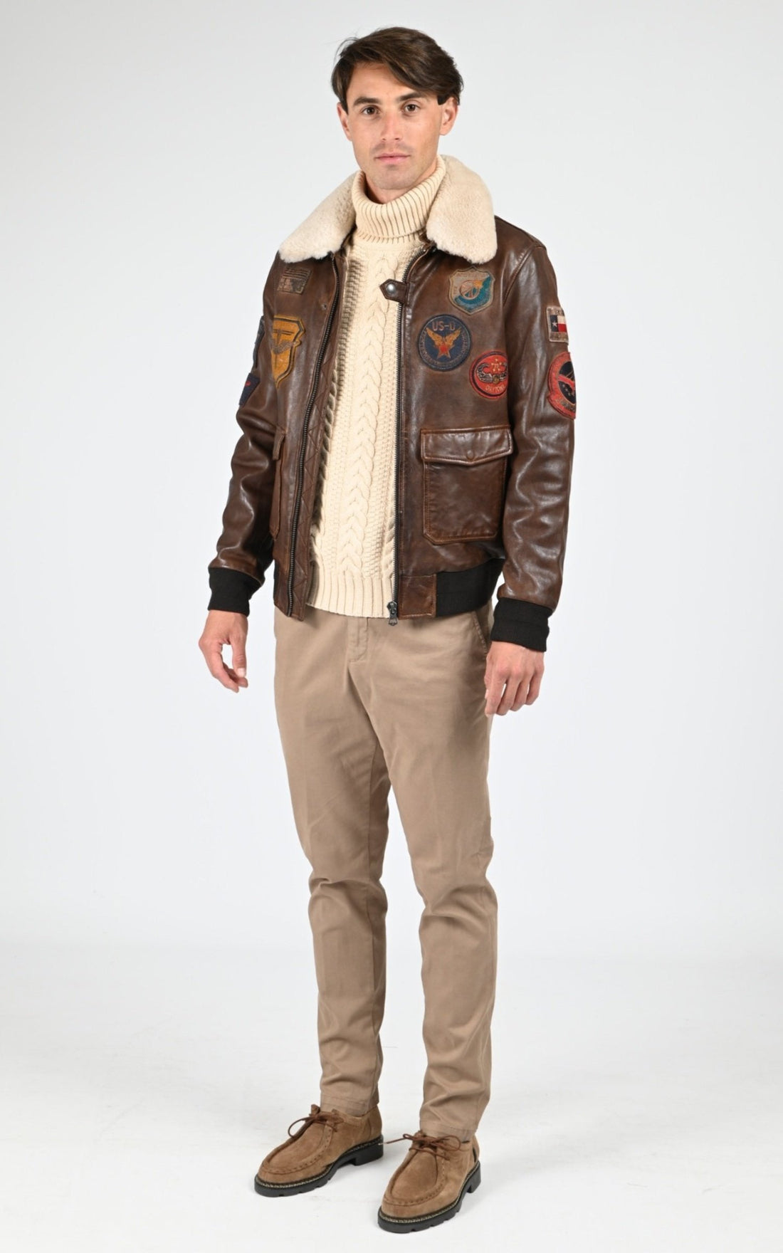 Pull Textile Homme Daytona 73, modèle Lander 103016 de couleur cognac