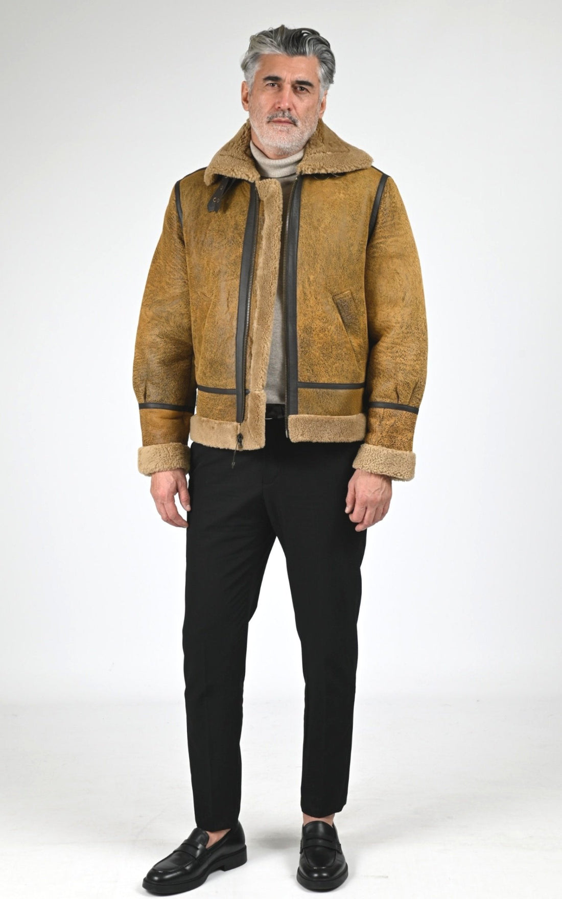 Bombardier Df Homme Schott, modèle Lc1259 de couleur mustard