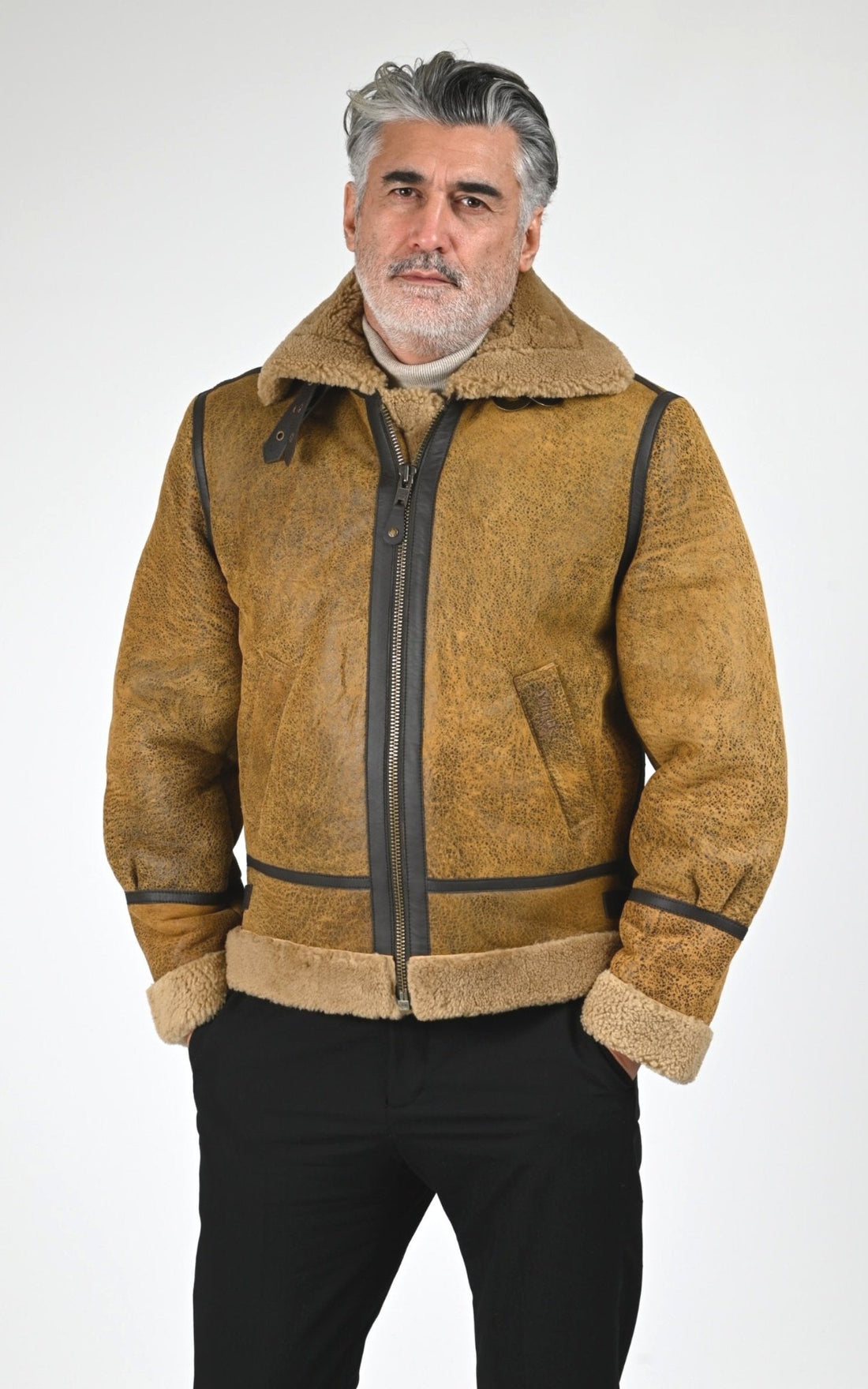 Bombardier Df Homme Schott, modèle Lc1259 de couleur mustard