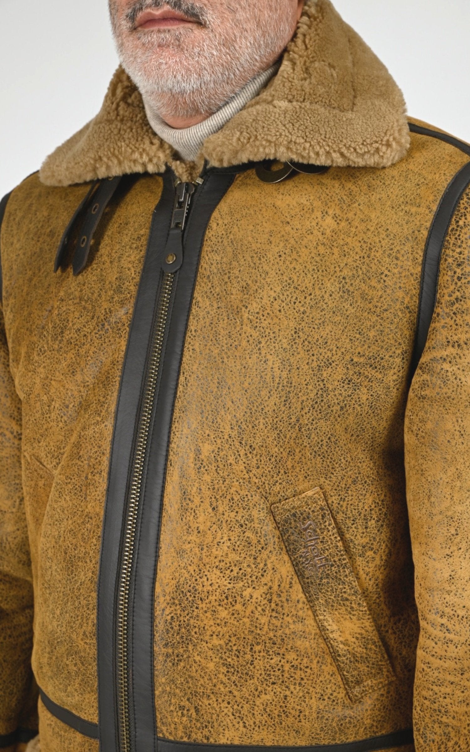 Bombardier Df Homme Schott, modèle Lc1259 de couleur mustard 5