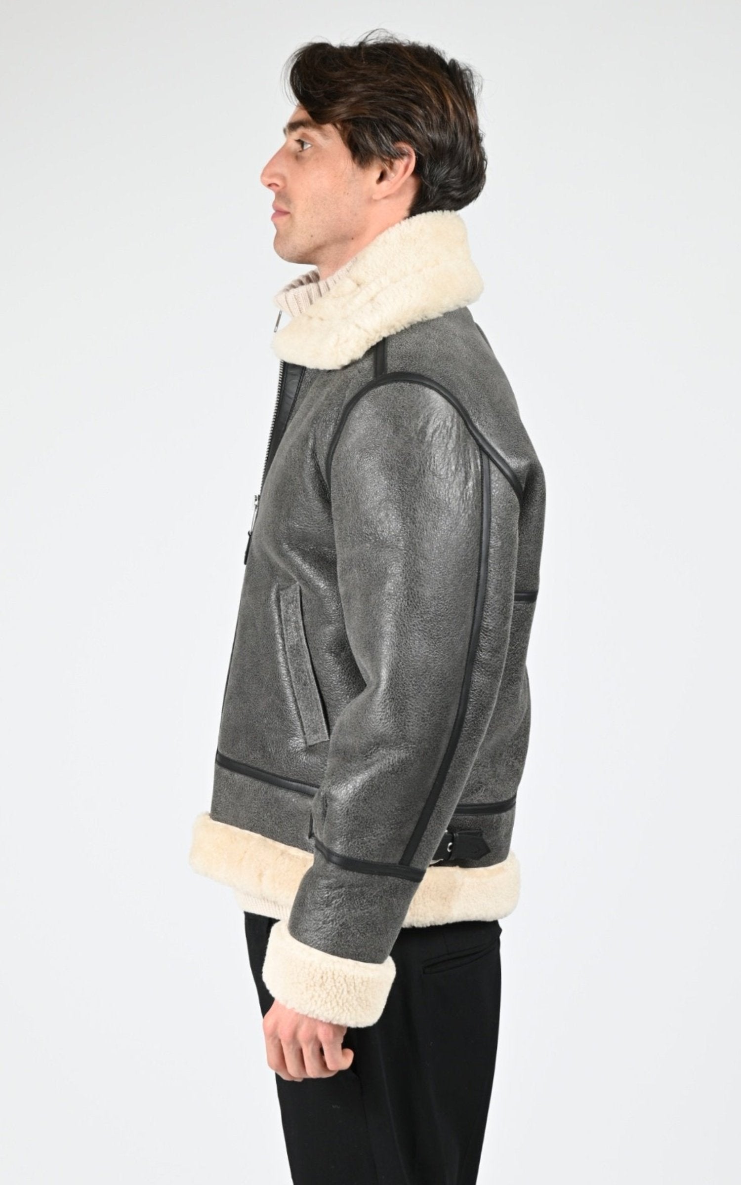 Bombardier Df Homme Schott, modèle Lc1259 de couleur vintage grey