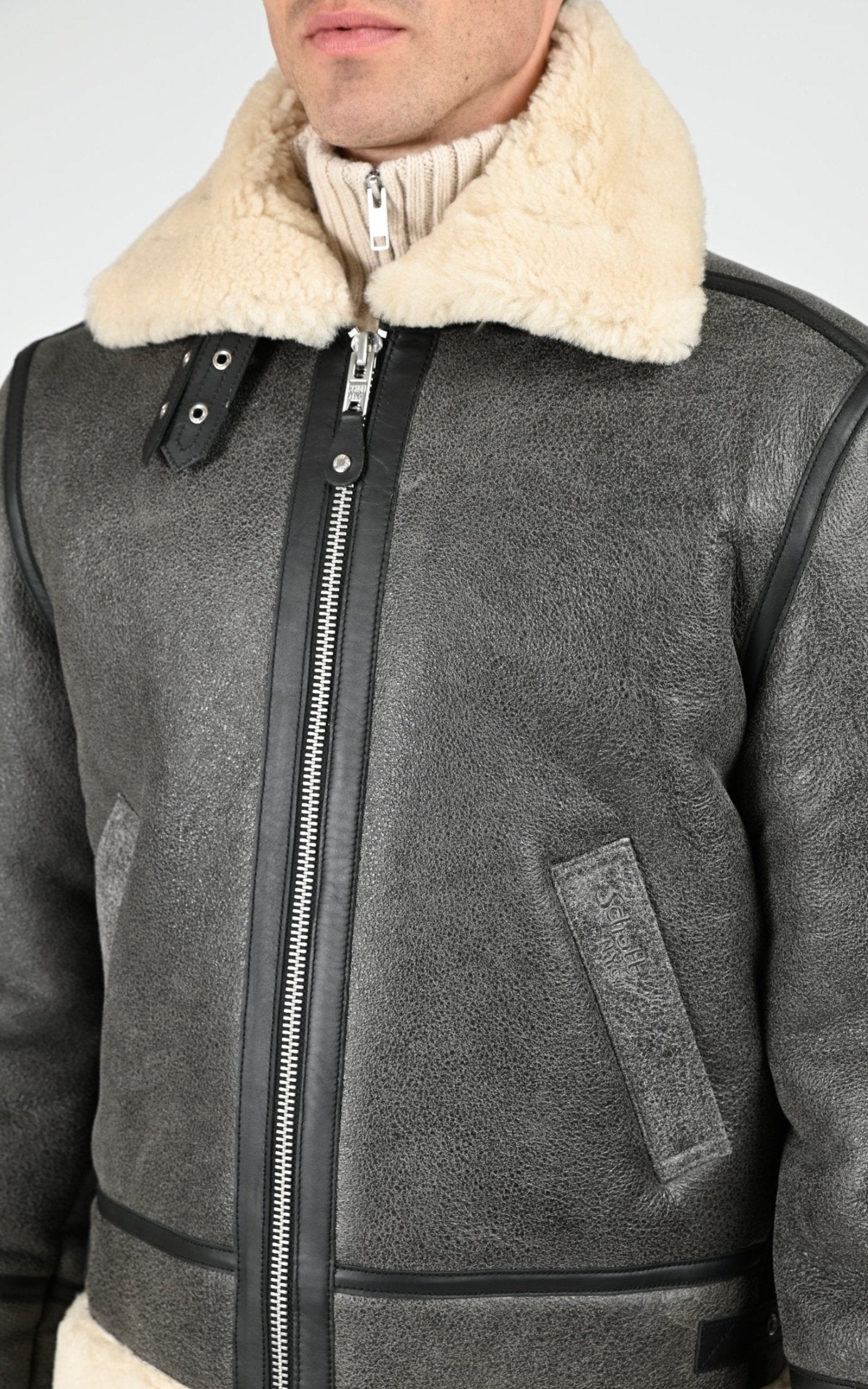 Bombardier Df Homme Schott, modèle Lc1259 de couleur vintage grey 5