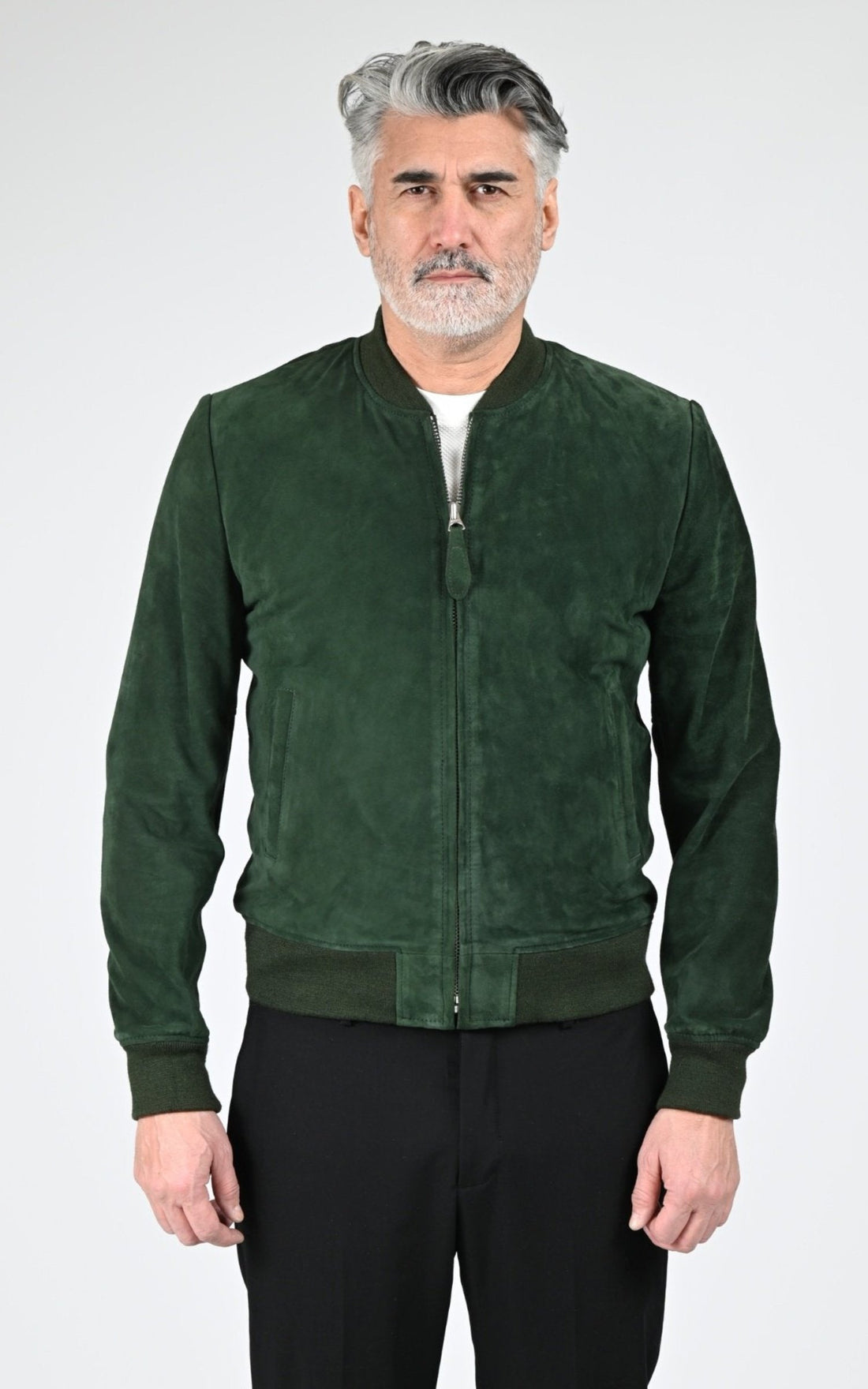 Blouson Daim Homme Jaj -Schott-, modèle Lc300 de couleur green