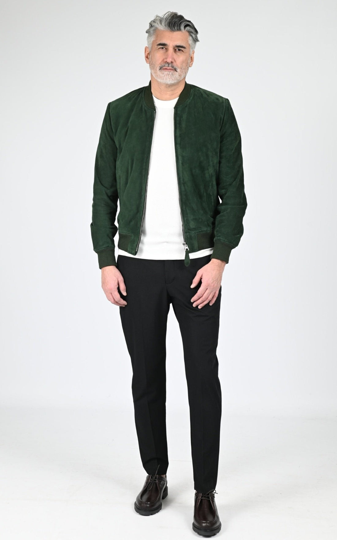 Blouson Daim Homme Jaj -Schott-, modèle Lc300 de couleur green