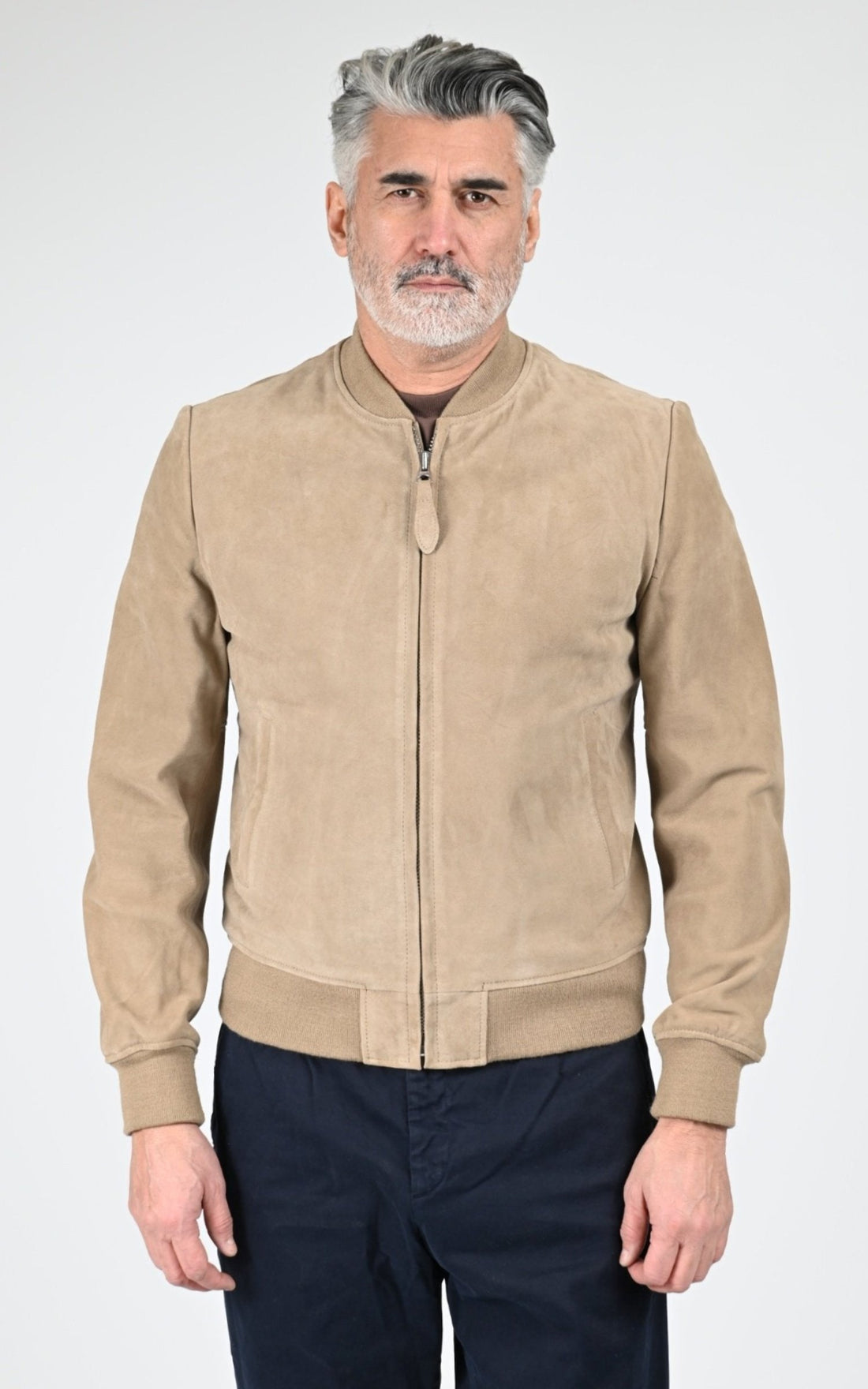 Blouson Daim Homme Jaj -Schott-, modèle Lc300 de couleur dark beige