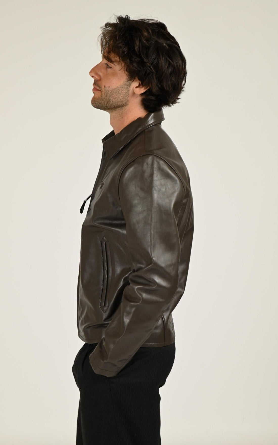 Blouson Cuir Homme Schott, modèle Lc5100 wx de couleur brown