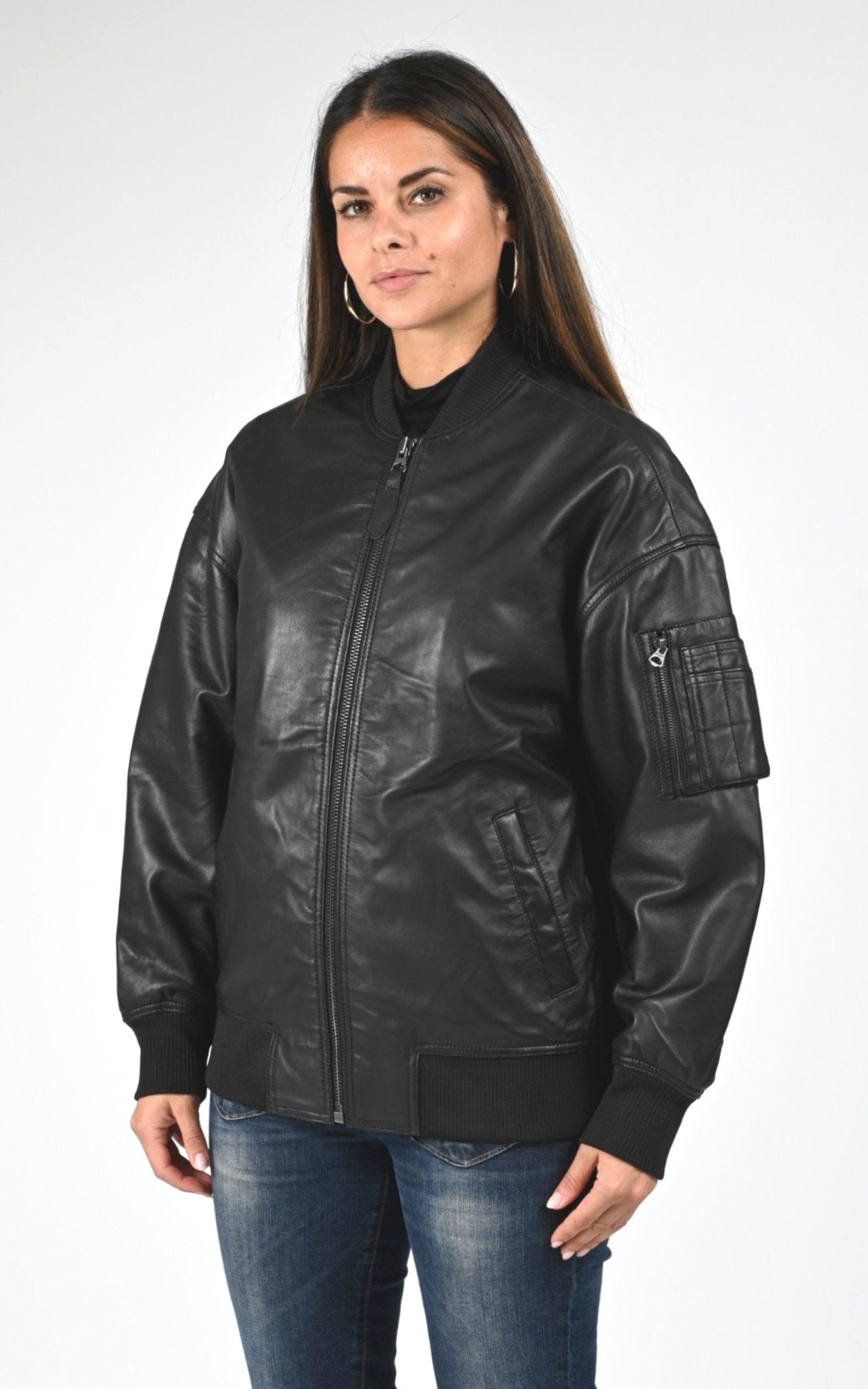 Teddy Cuir Femme Schott, modèle Lcw airlong de couleur black 1