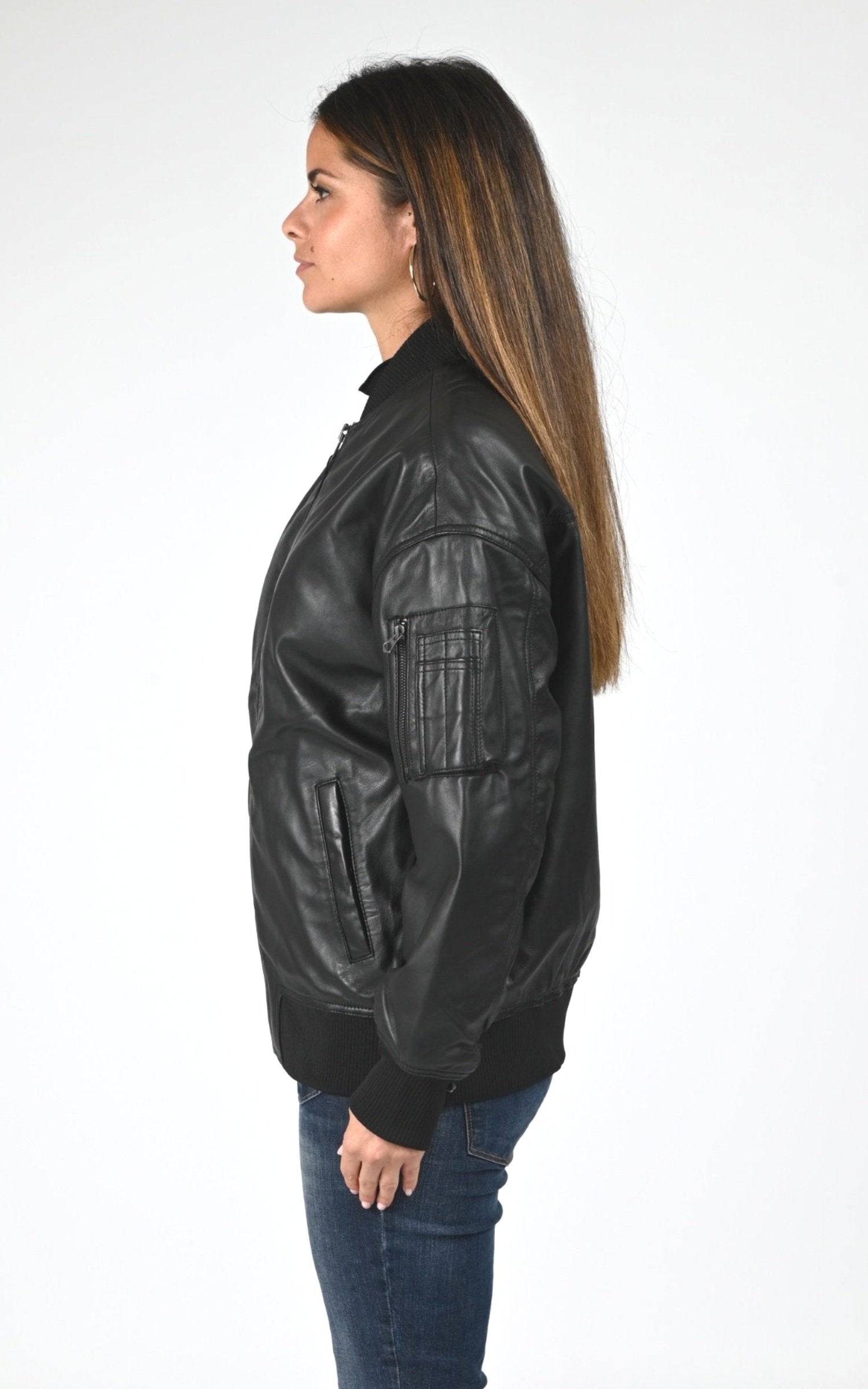 Teddy Cuir Femme Schott, modèle Lcw airlong de couleur black 3