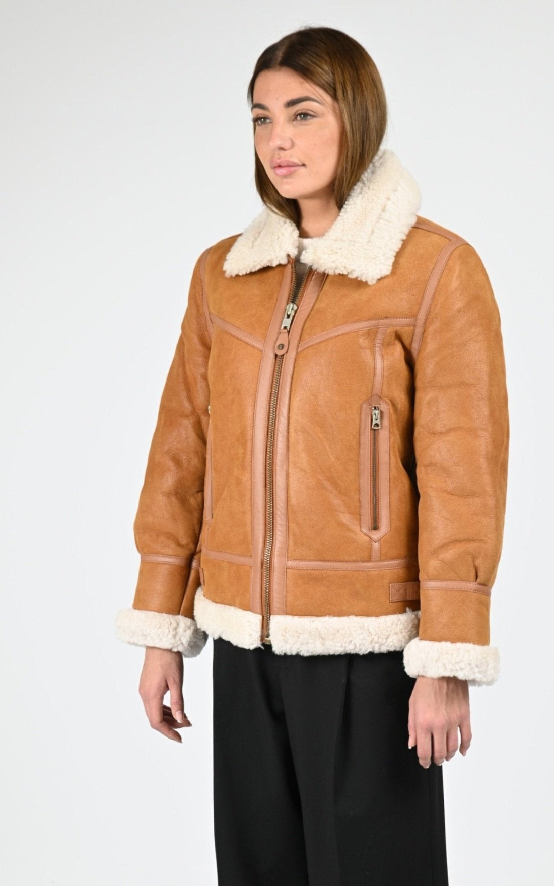 Bombardier Df Femme Schott, modèle Lcw ashley2 de couleur amber