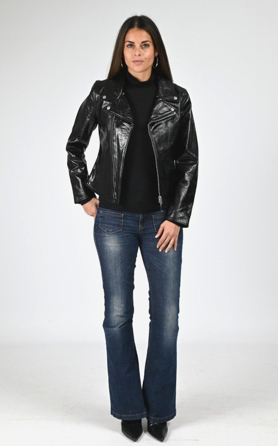 Perfecto Cuir Femme Schott, modèle Lcw axelle de couleur black