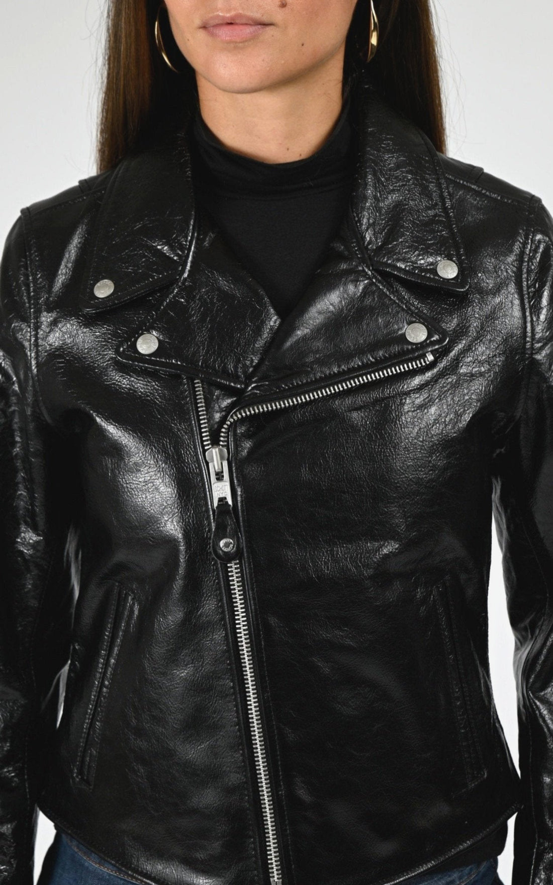 Perfecto Cuir Femme Schott, modèle Lcw axelle de couleur black