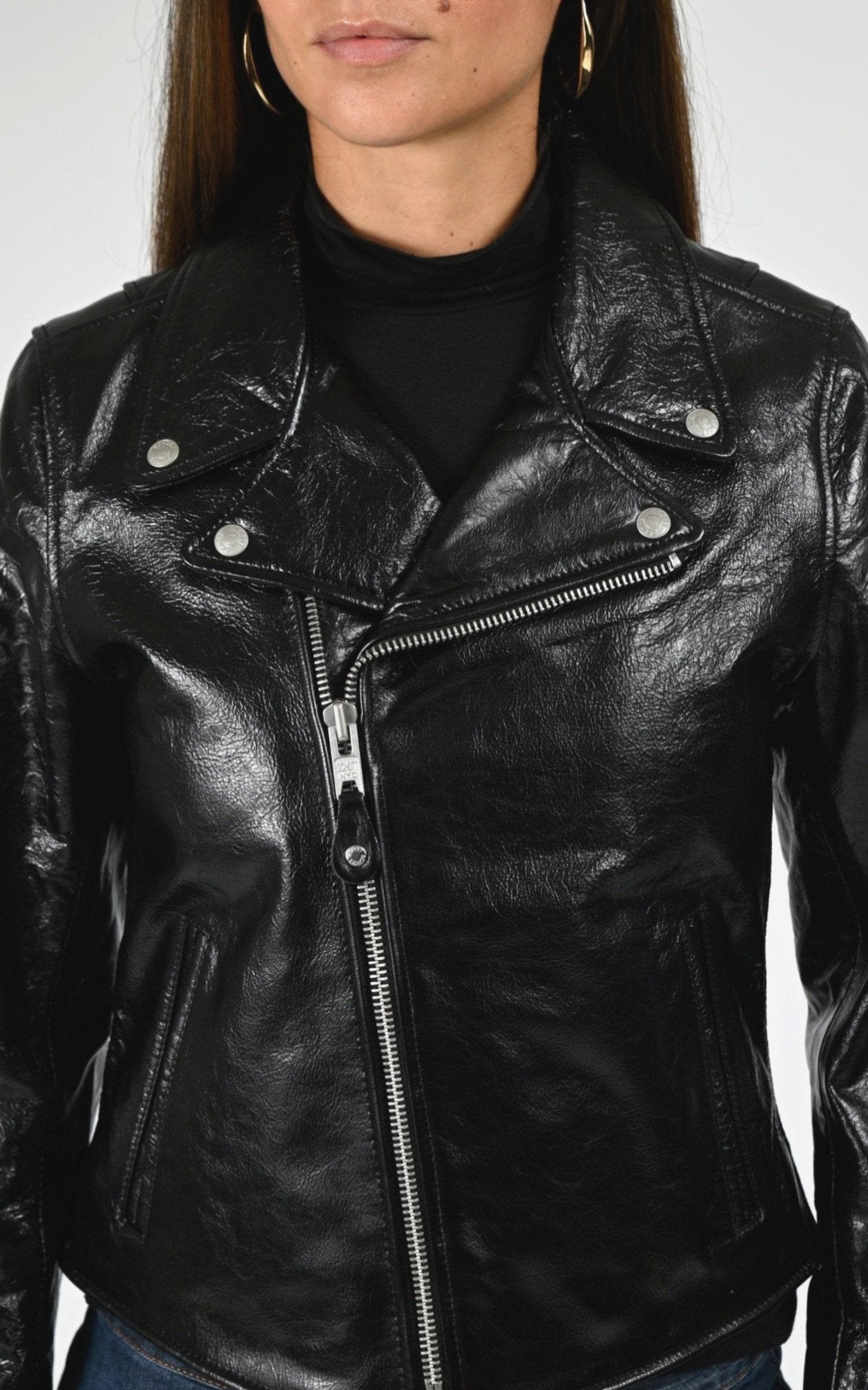 Perfecto Cuir Femme Schott, modèle Lcw axelle de couleur black