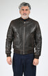 Blouson Cuir Homme Schott, modèle Lc bomb sheep de couleur brown