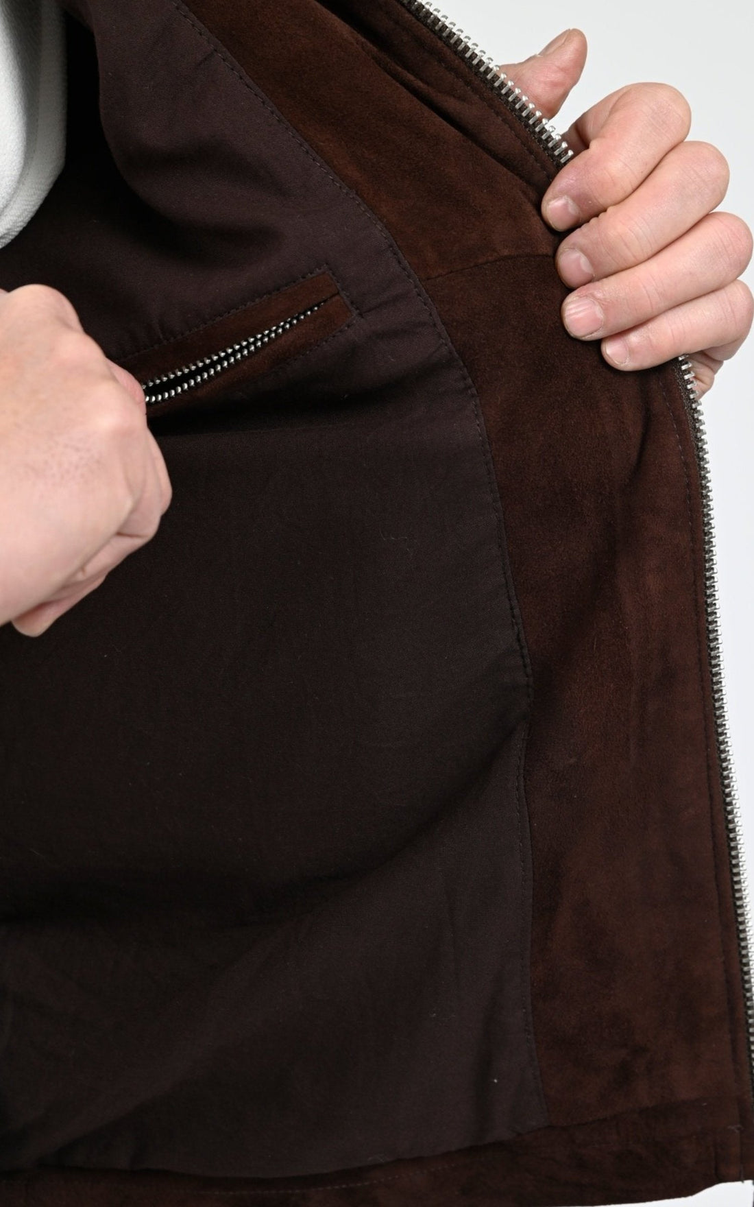 Veste Daim Homme Jaj -Schott-, modèle Lc classic s de couleur dark brown