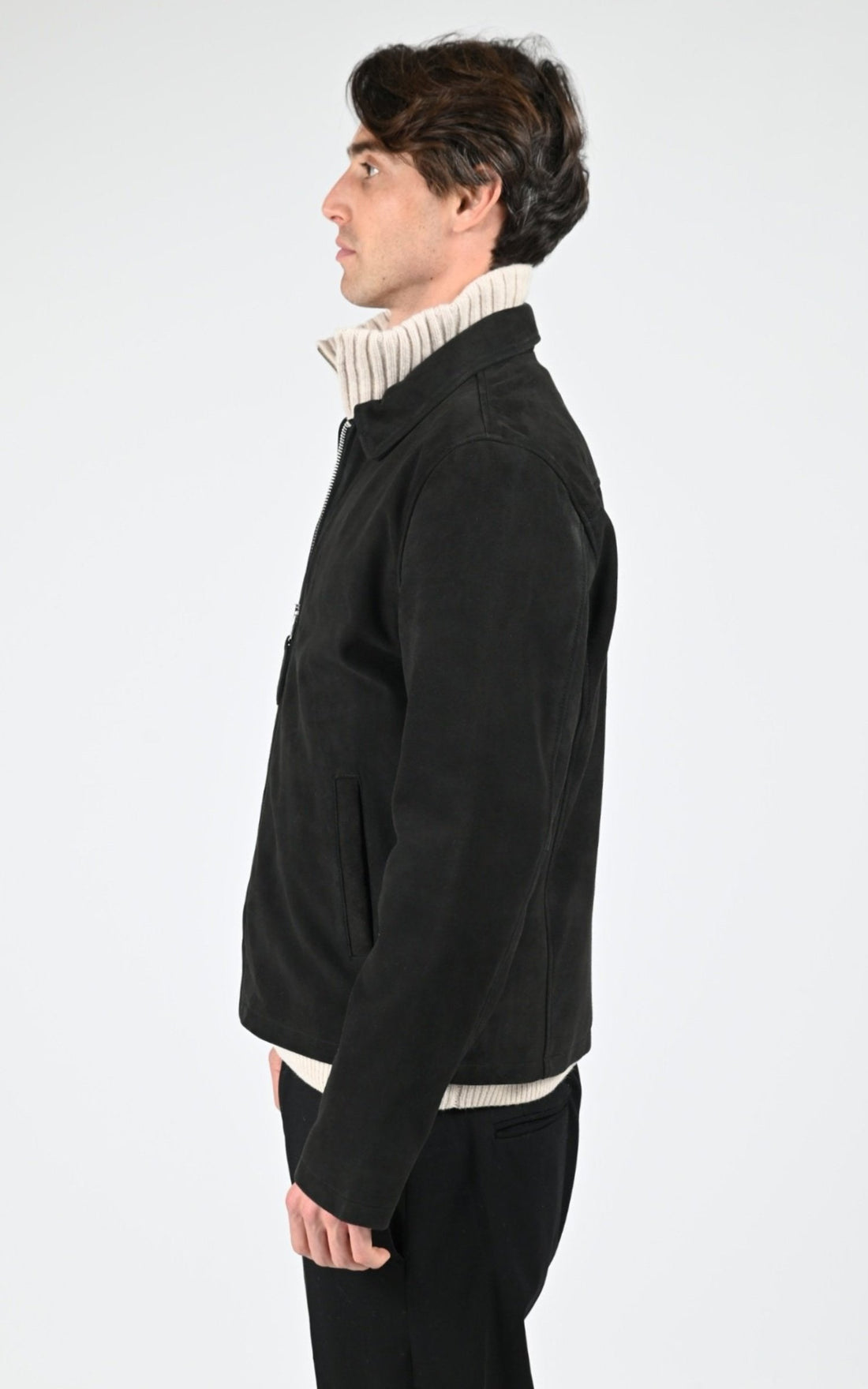 Veste Daim Homme Jaj -Schott-, modèle Lc classic s de couleur black