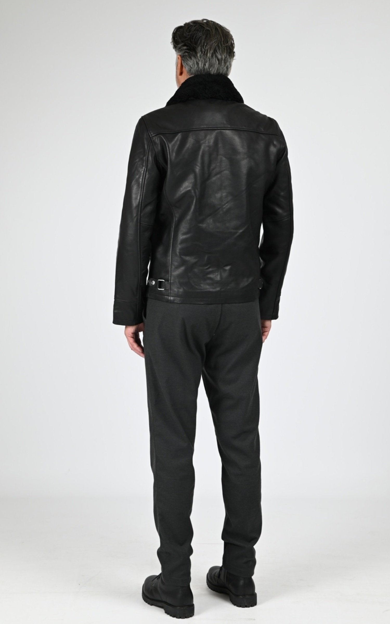 Blouson Cuir Homme Schott, modèle Lc classic zip de couleur black 4