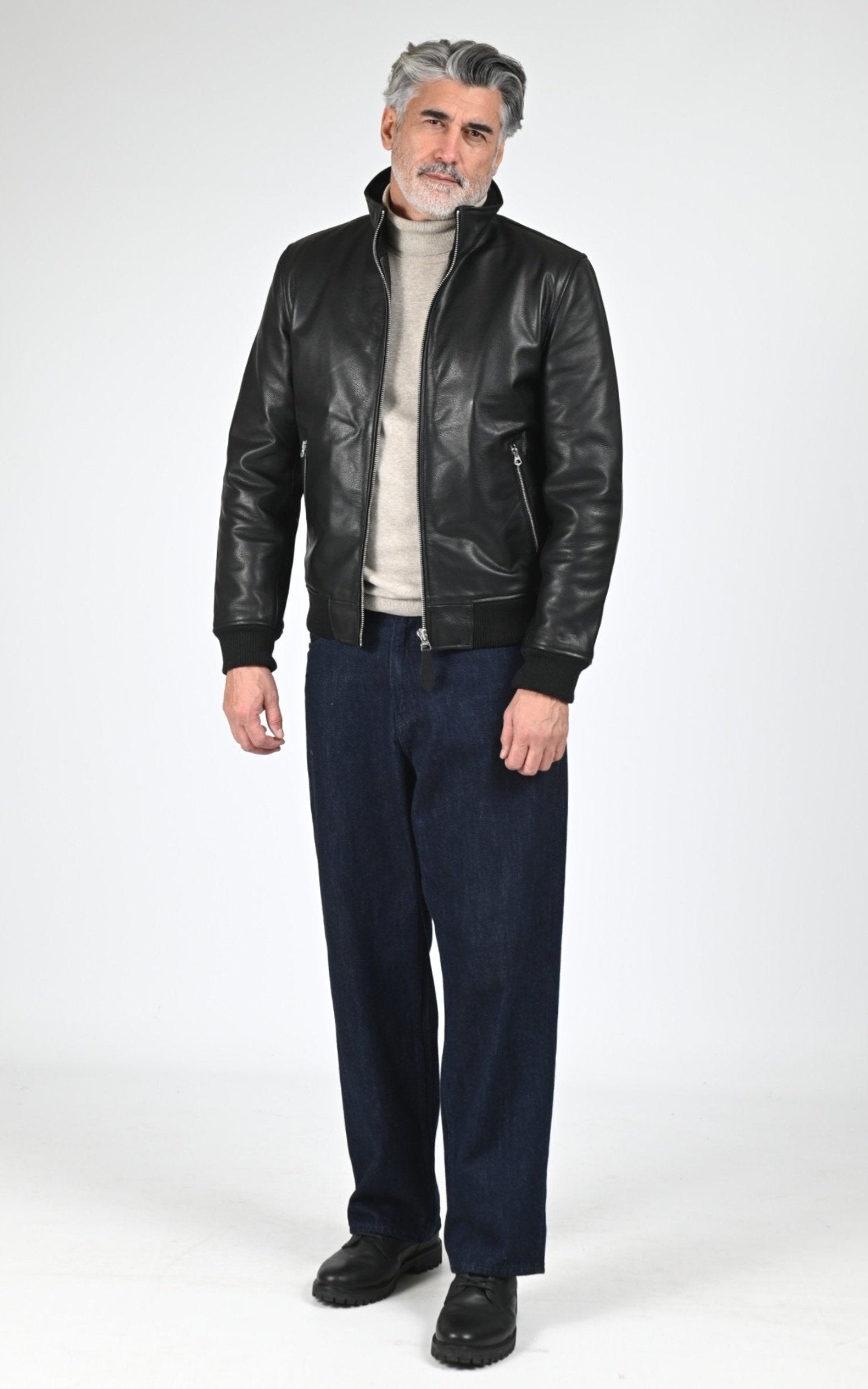 Blouson Cuir Homme Schott, modèle Lc fresno cow de couleur black