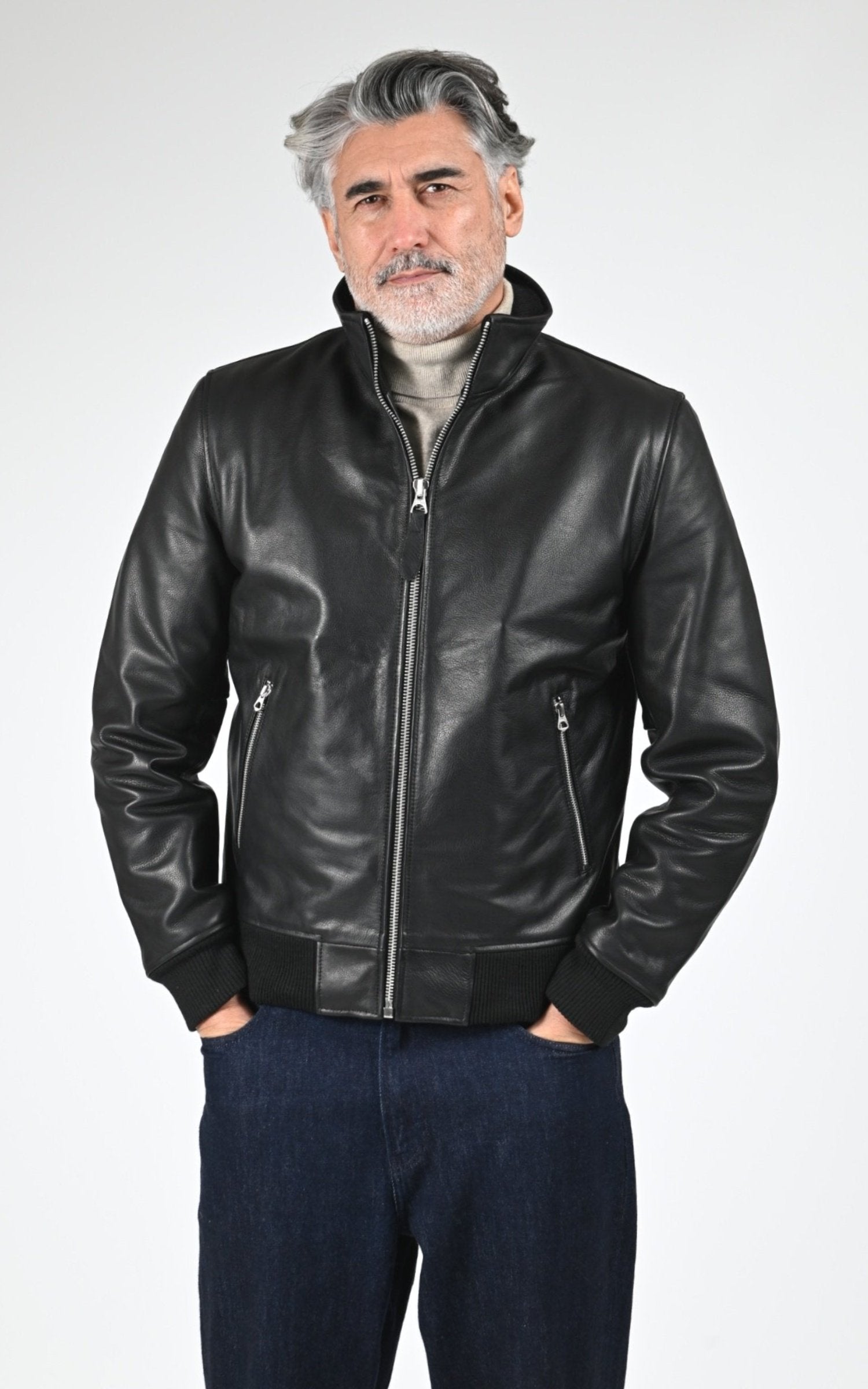 Blouson Cuir Homme Schott, modèle Lc fresno cow de couleur black 1