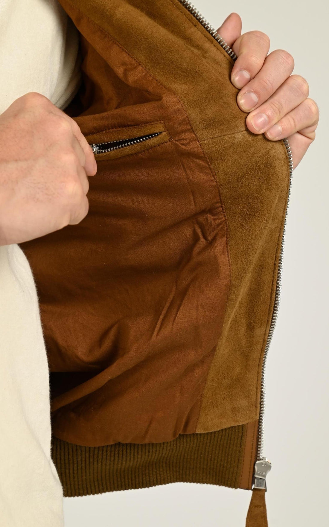 Blouson Daim Homme Schott, modèle Lc fresno vint de couleur rust