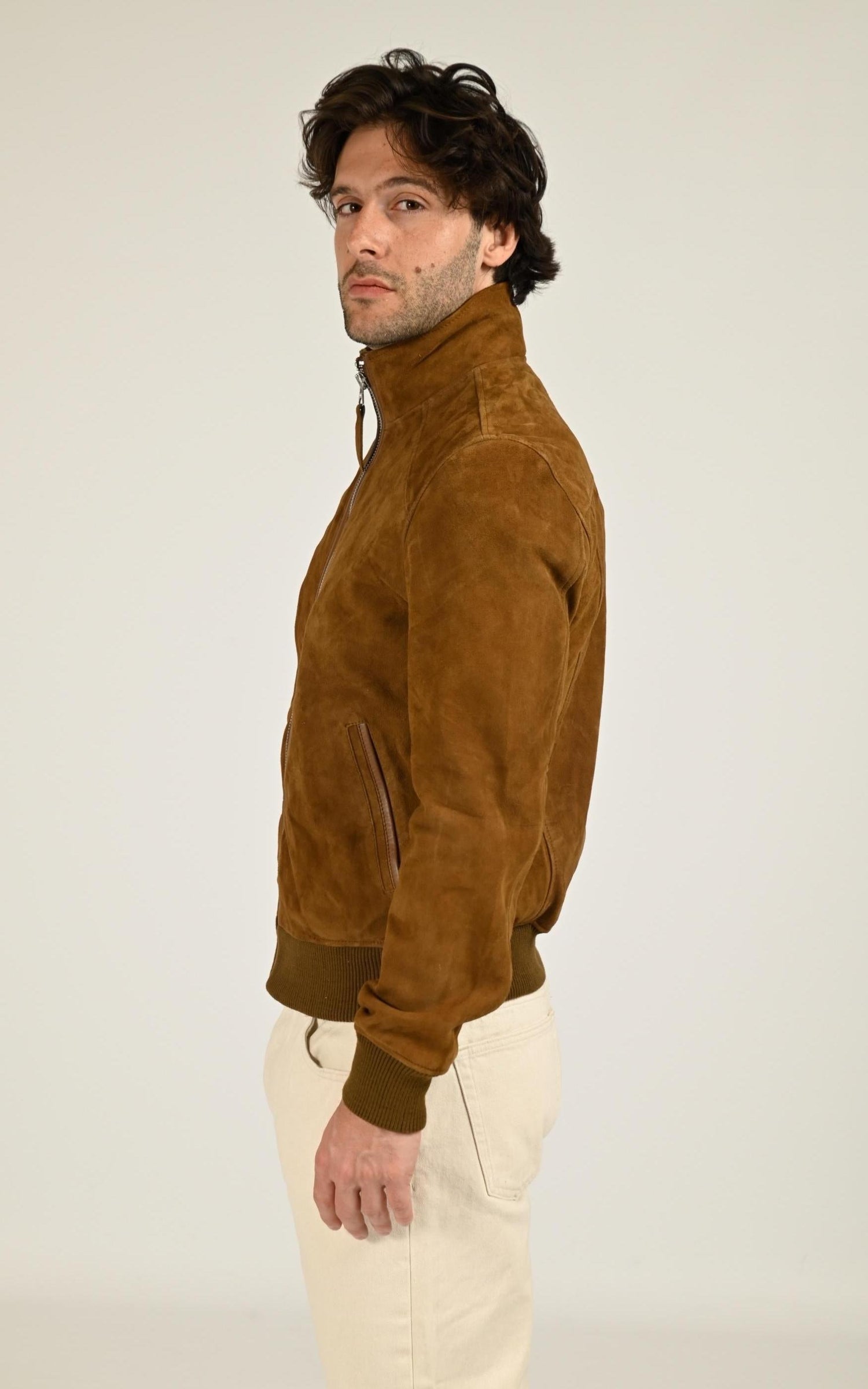 Blouson Daim Homme Schott, modèle Lc fresno vint de couleur rust 3