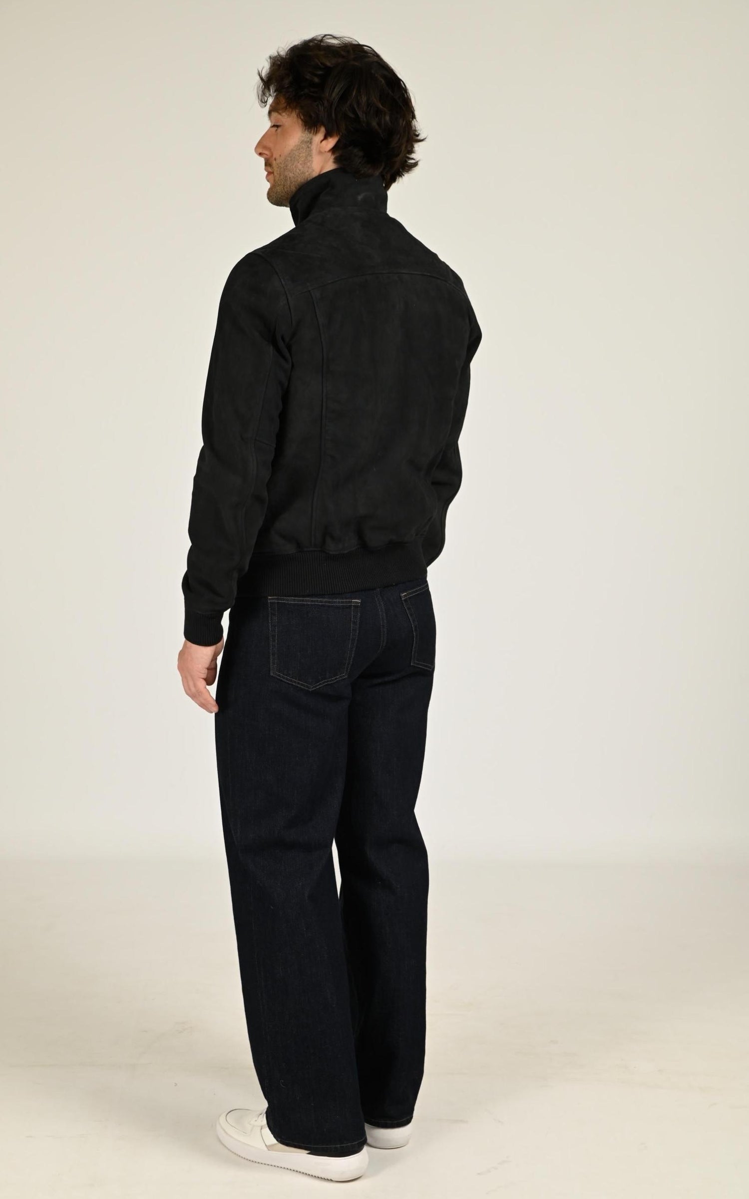 Blouson Daim Homme Schott, modèle Lc fresno vint de couleur navy 3