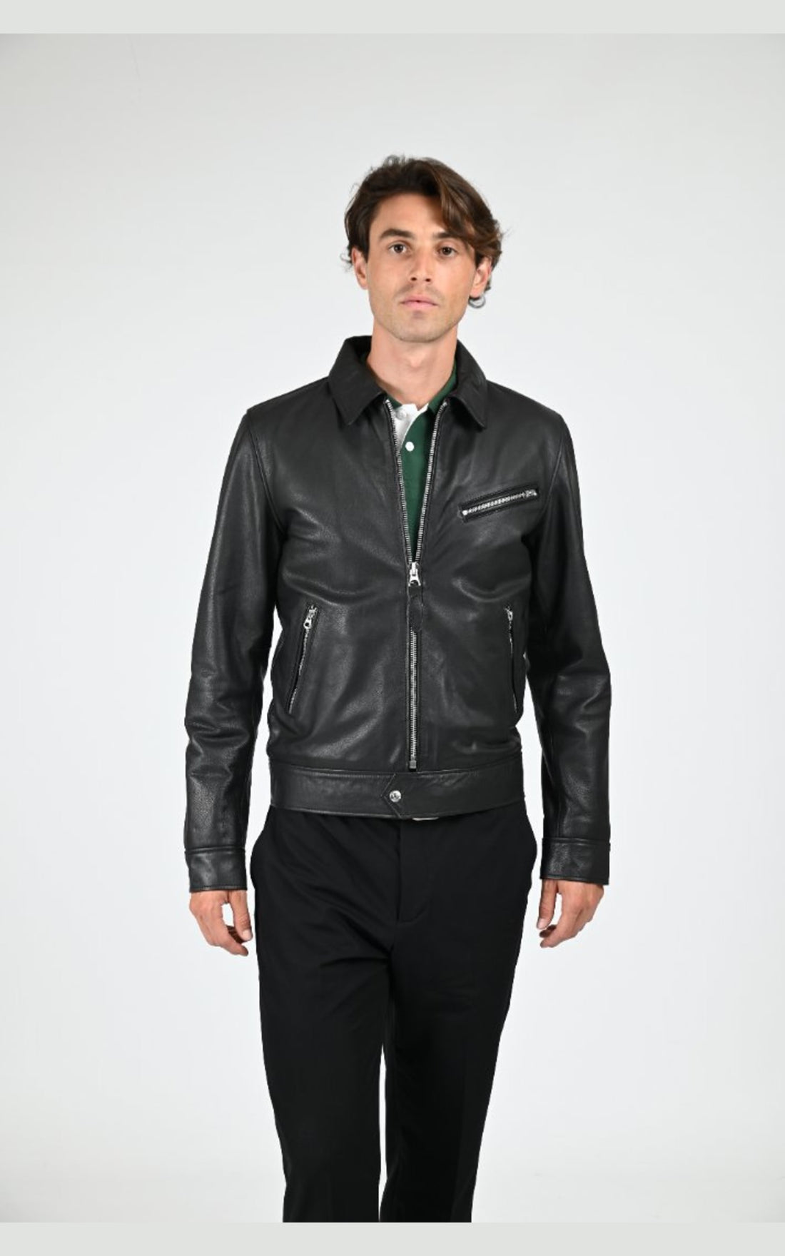 Blouson Cuir Homme Schott, modèle Lc montana de couleur noir