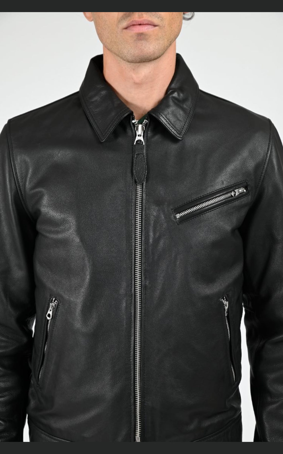 Blouson Cuir Homme Schott, modèle Lc montana de couleur noir