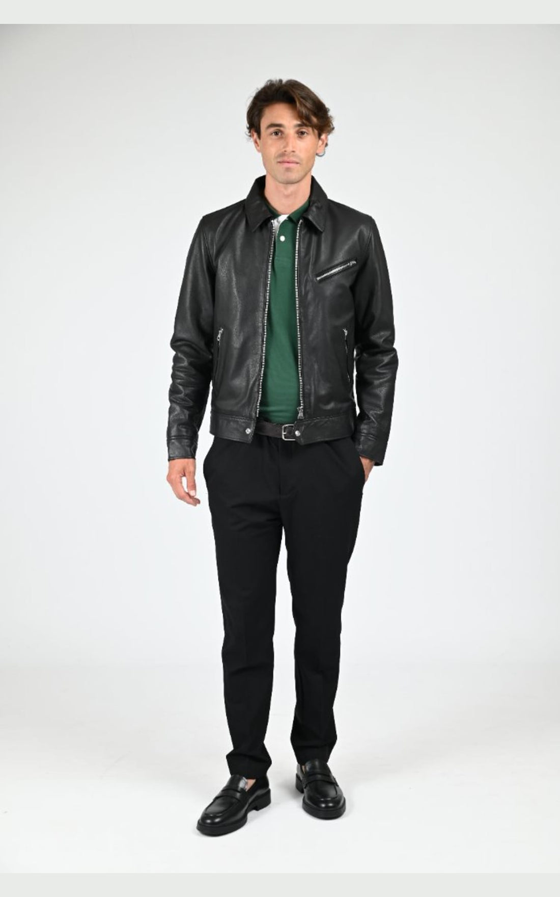 Blouson Cuir Homme Schott, modèle Lc montana de couleur noir