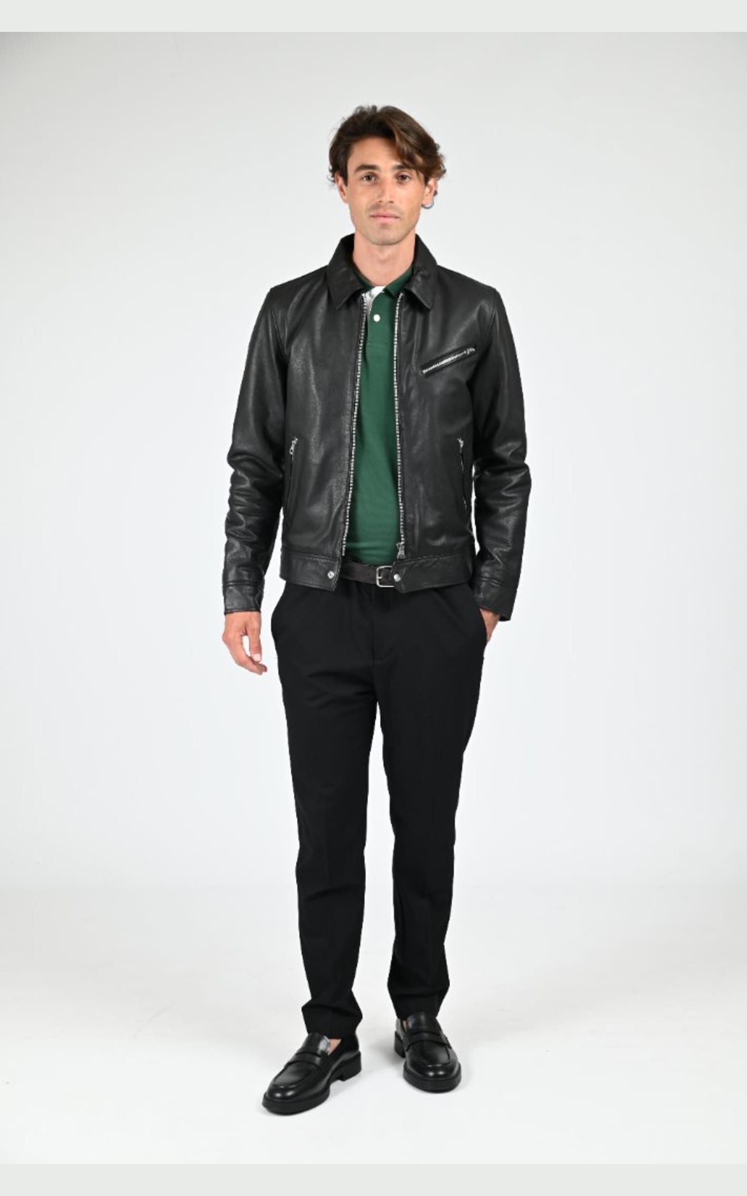 Blouson Cuir Homme Schott, modèle Lc montana de couleur noir 2