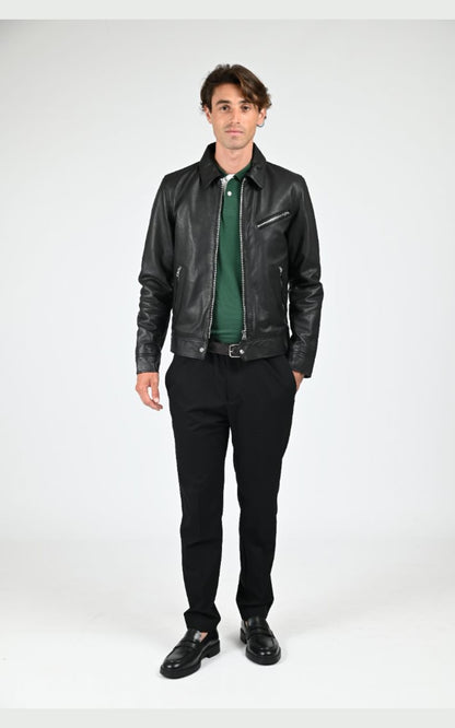 Blouson Cuir Homme Schott, modèle Lc montana de couleur noir