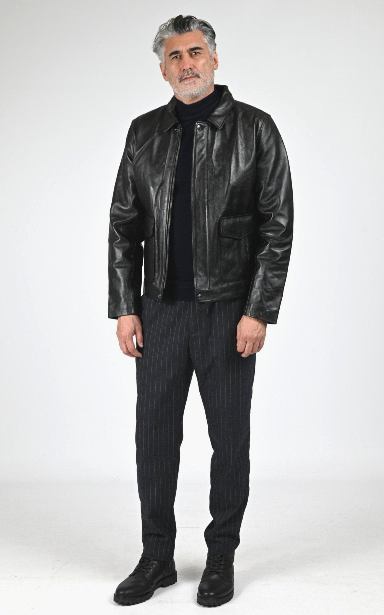 Blouson Cuir Homme Schott, modèle Lc street de couleur black