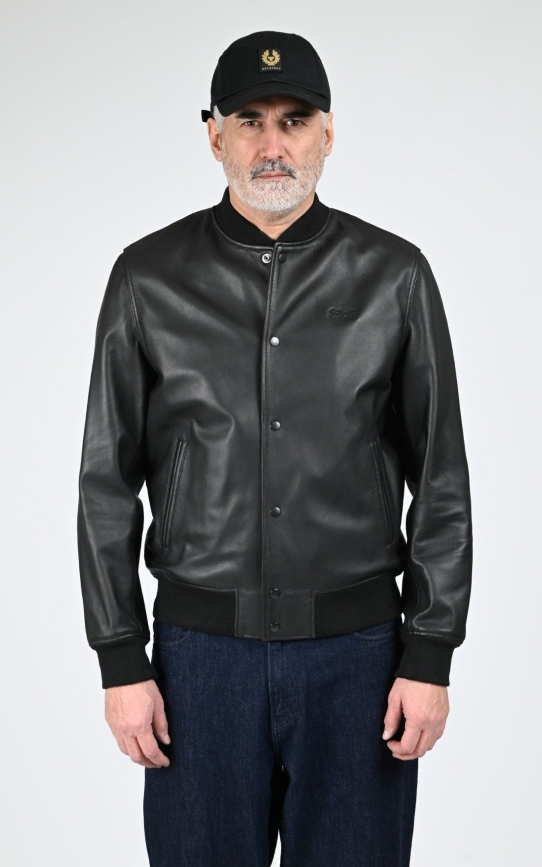 Blouson Cuir Homme Jaj -Schott-, modèle Lc teddy s23 x de couleur black