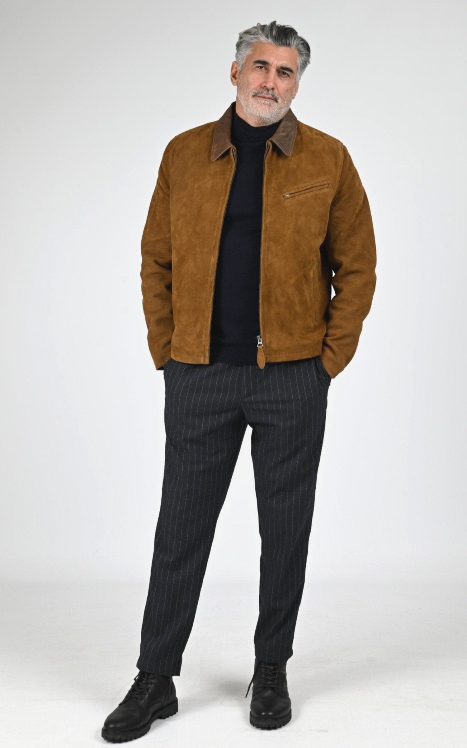 Blouson Daim Homme Schott, modèle Lc work w25 de couleur rust 2