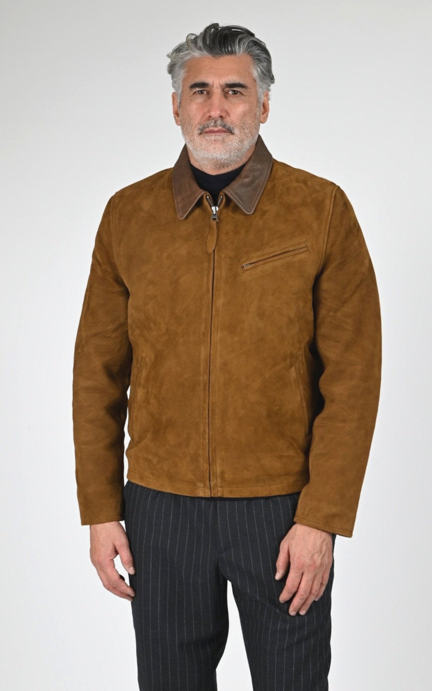 Blouson Daim Homme Schott, modèle Lc work w25 de couleur rust 1