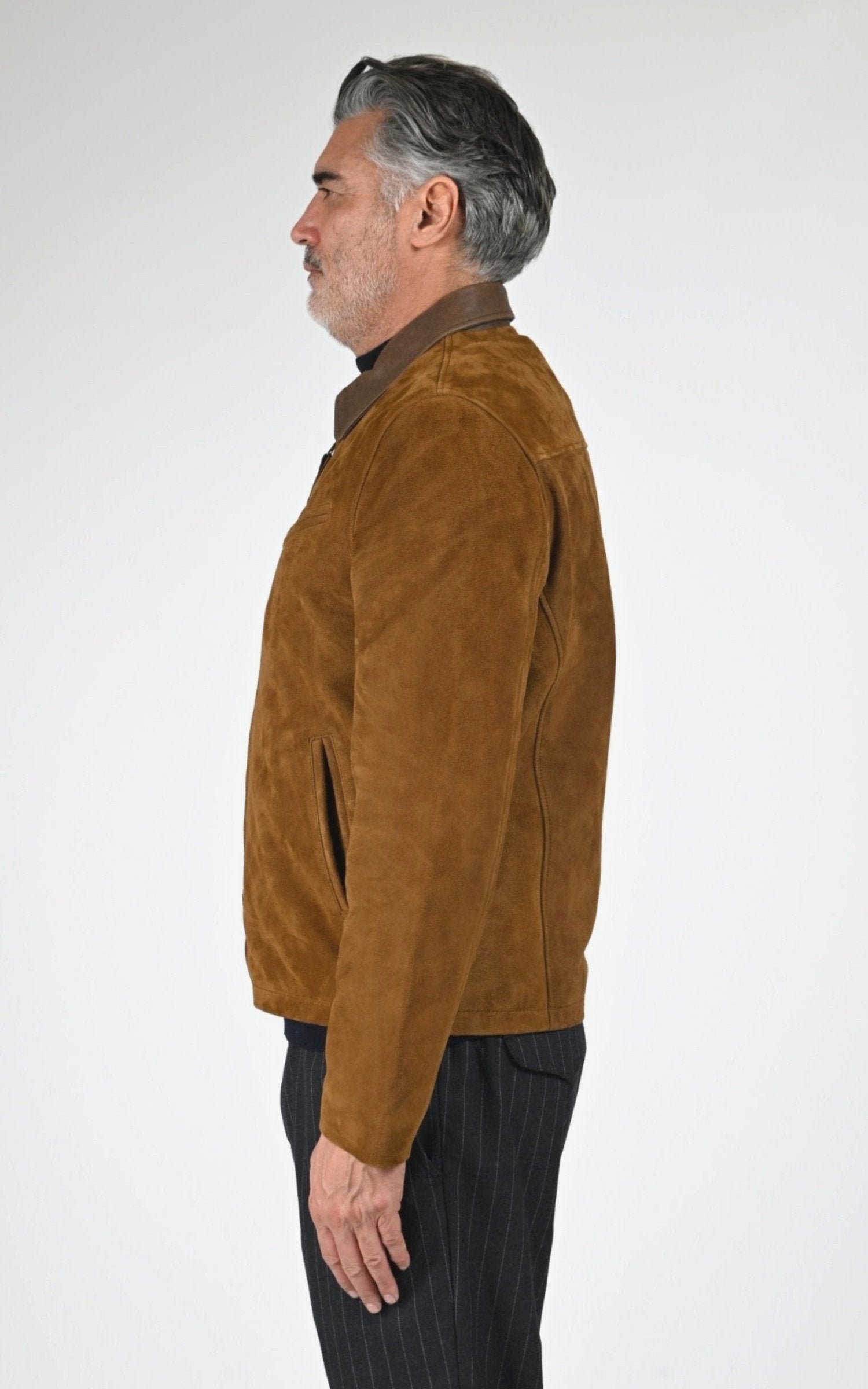 Blouson Daim Homme Schott, modèle Lc work w25 de couleur rust