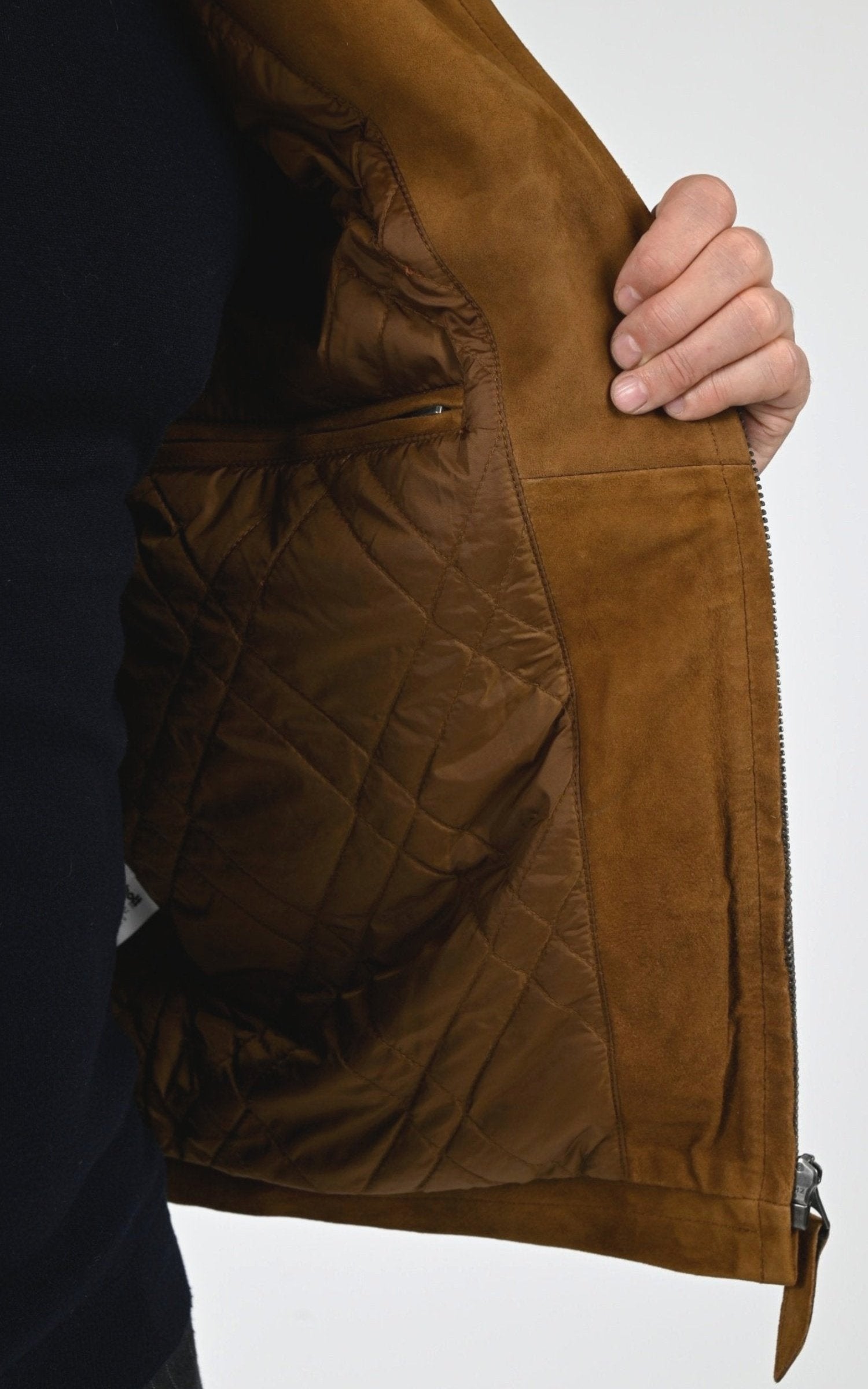 Blouson Daim Homme Schott, modèle Lc work w25 de couleur rust