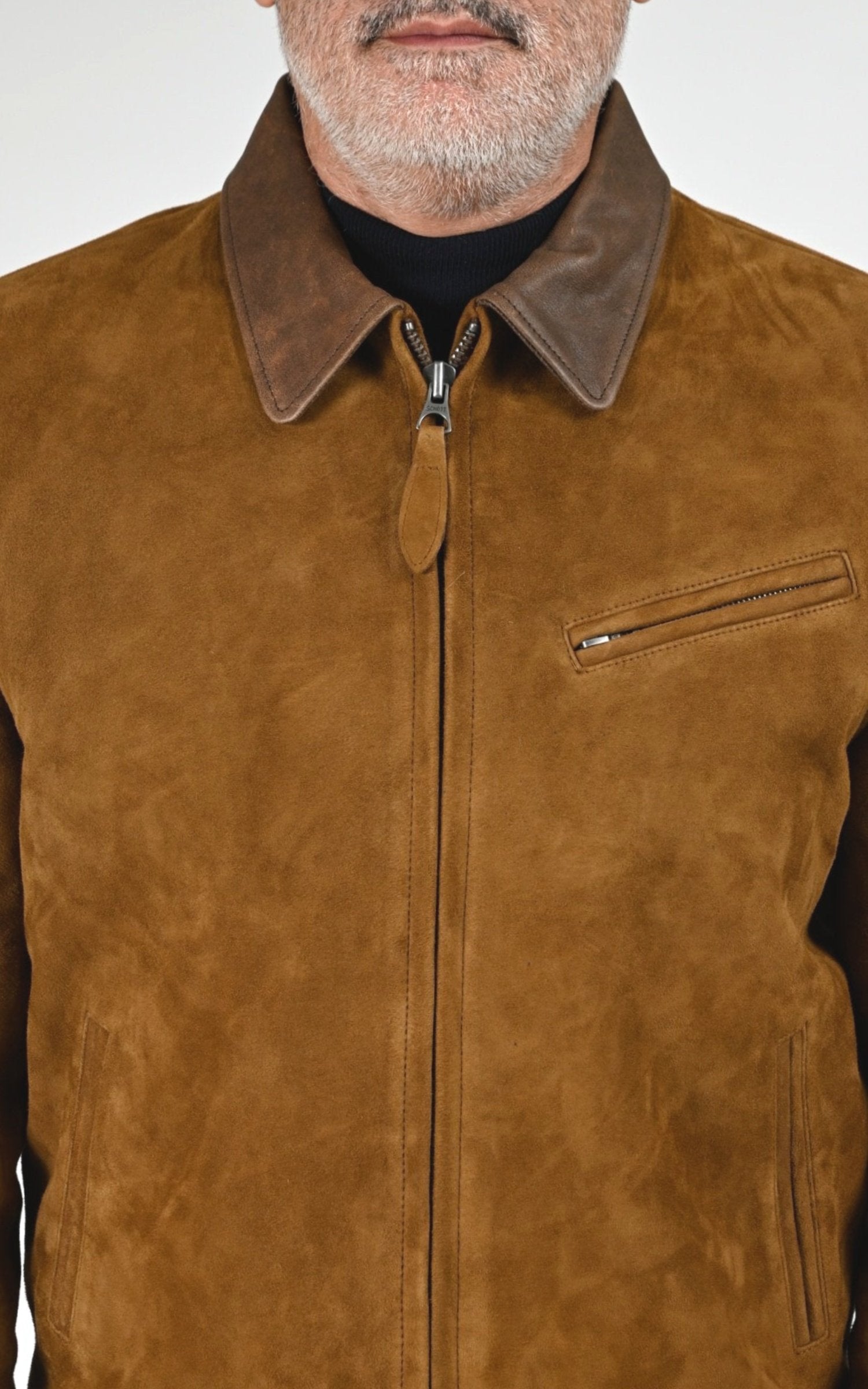 Blouson Daim Homme Schott, modèle Lc work w25 de couleur rust 6
